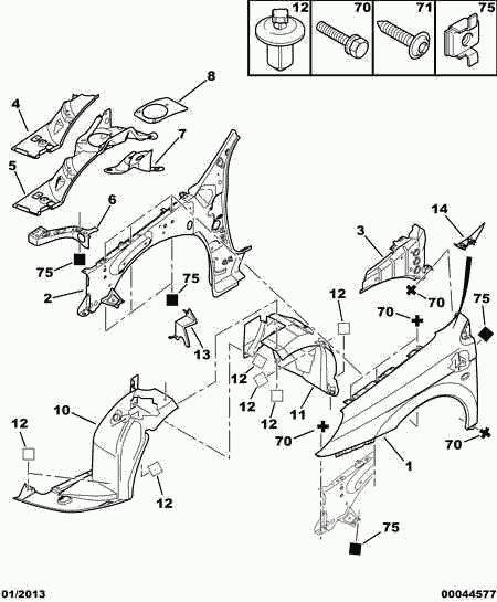 CITROËN/PEUGEOT 8211.WV - Suoja / koristelista parts5.com