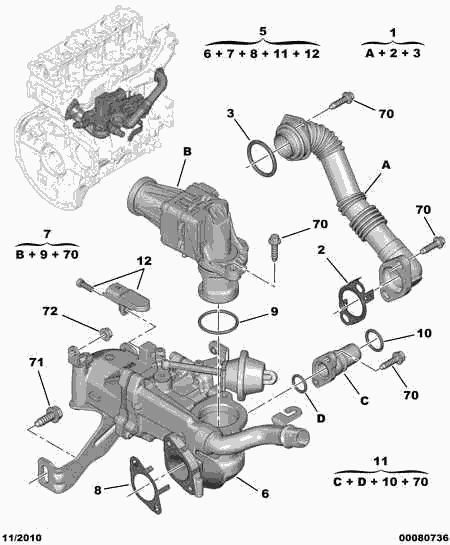 PEUGEOT 1618 LN - Zawór AGR parts5.com