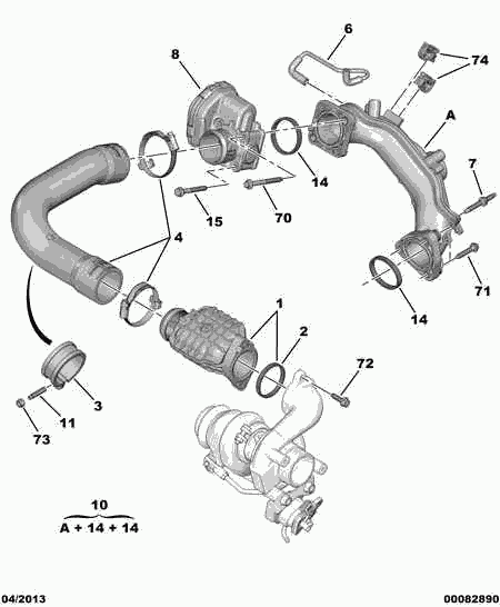 CITROËN 0382.QW - Garnitura, Carcasa galerie admisie parts5.com