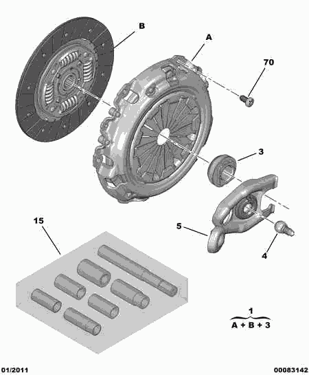 PEUGEOT 2053.01 - Debriyaj seti parts5.com