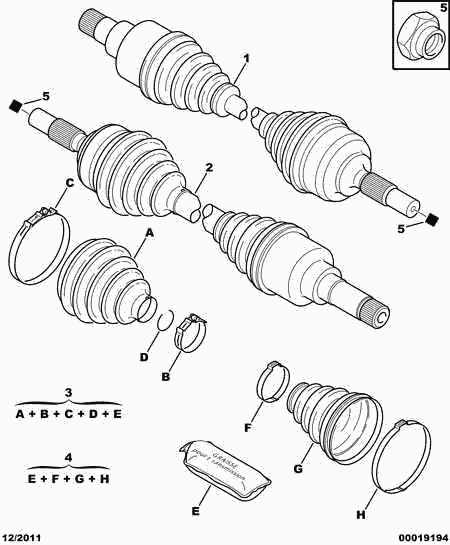 CITROËN 3287 94 - Bellow, drive shaft parts5.com