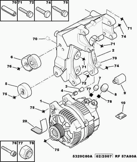 PEUGEOT 5751.76 - Направляющий ролик, поликлиновый ремень parts5.com