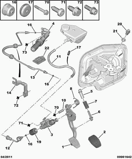 PEUGEOT 2182 07 - Master Cylinder, clutch parts5.com