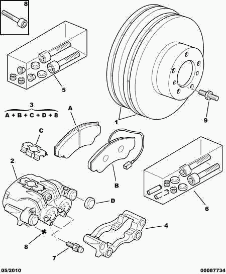 CITROËN 4254-59 - Sada brzdových platničiek kotúčovej brzdy parts5.com