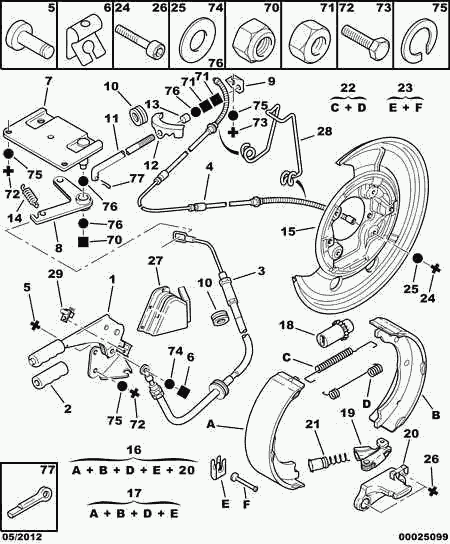 CITROËN 4241 L9 - Komplet kočionih papuča, ručna kočnica parts5.com