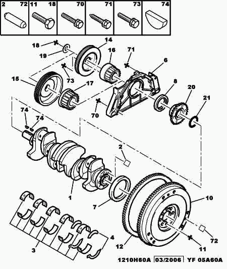 PEUGEOT (DF-PSA) 0127.45 - Семеринг, колянов вал parts5.com