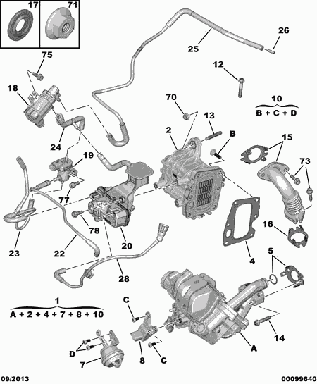 CITROËN 96 787 466 80 - Garnitura, ventil AGR parts5.com