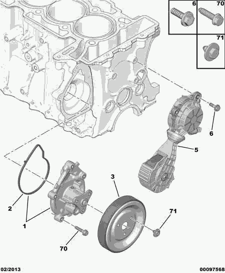 CITROËN 98 015 733 80 - Pompa apa parts5.com