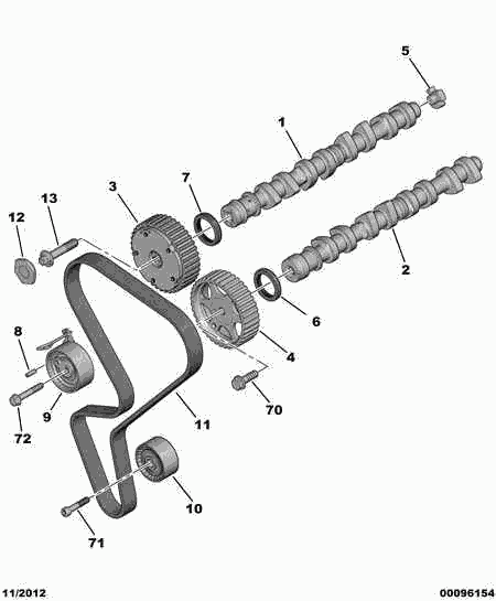 CITROËN 0830.62 - Preusmerjevalni valj / vodilni valj, zobati jermen parts5.com