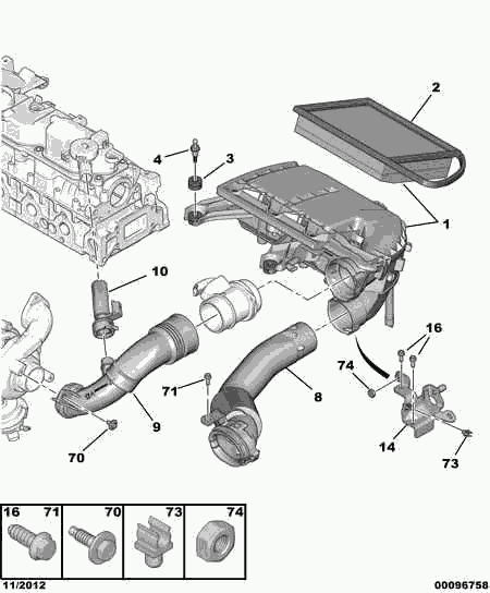 PEUGEOT 1444 TV - Filtro de aire parts5.com