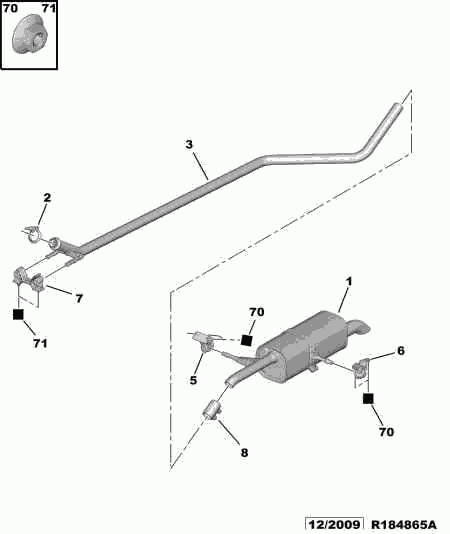 PEUGEOT 1713.67 - Conector teava, sistem de esapament parts5.com