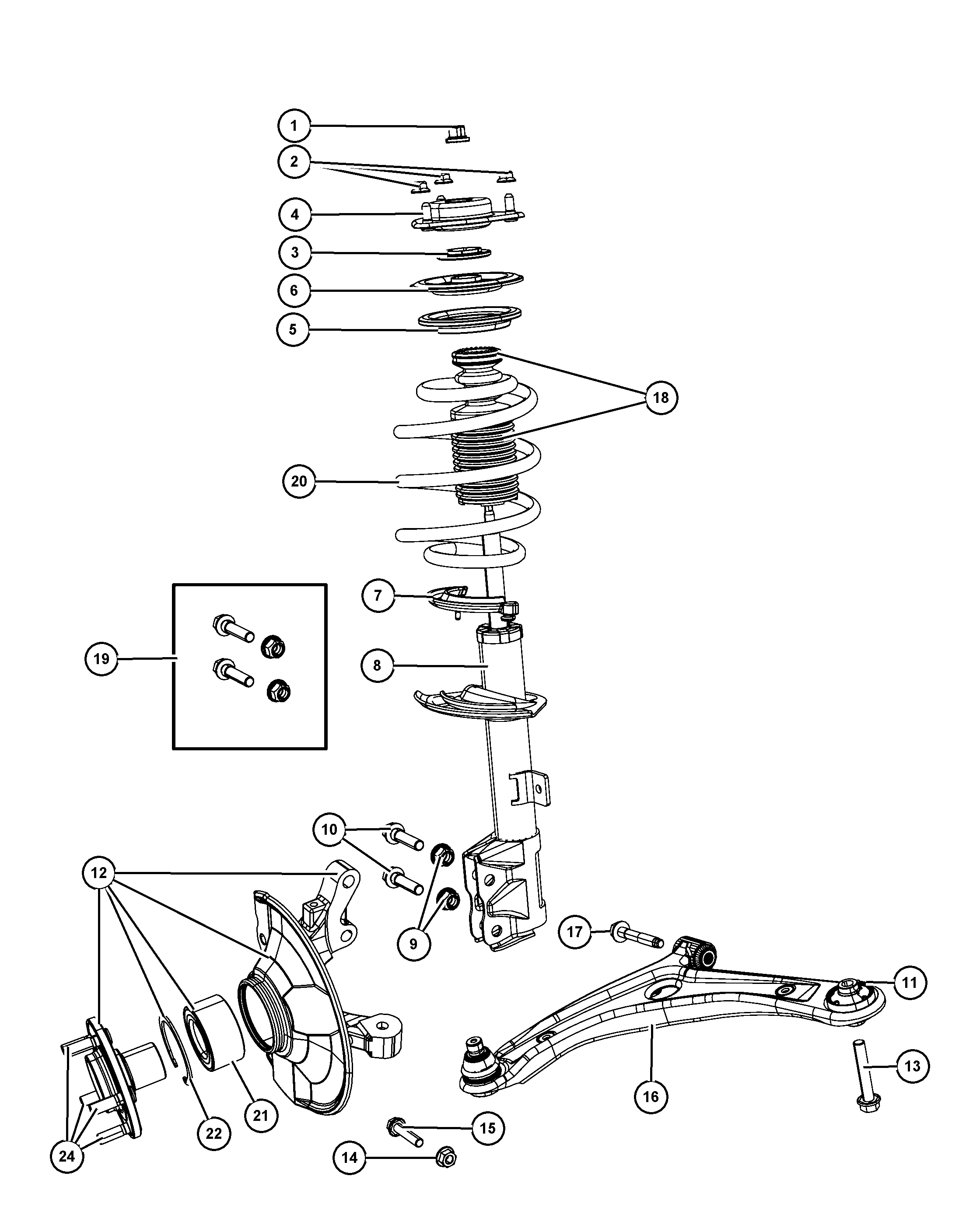 Dodge 5105 586AA - Kerékcsapágy készlet parts5.com