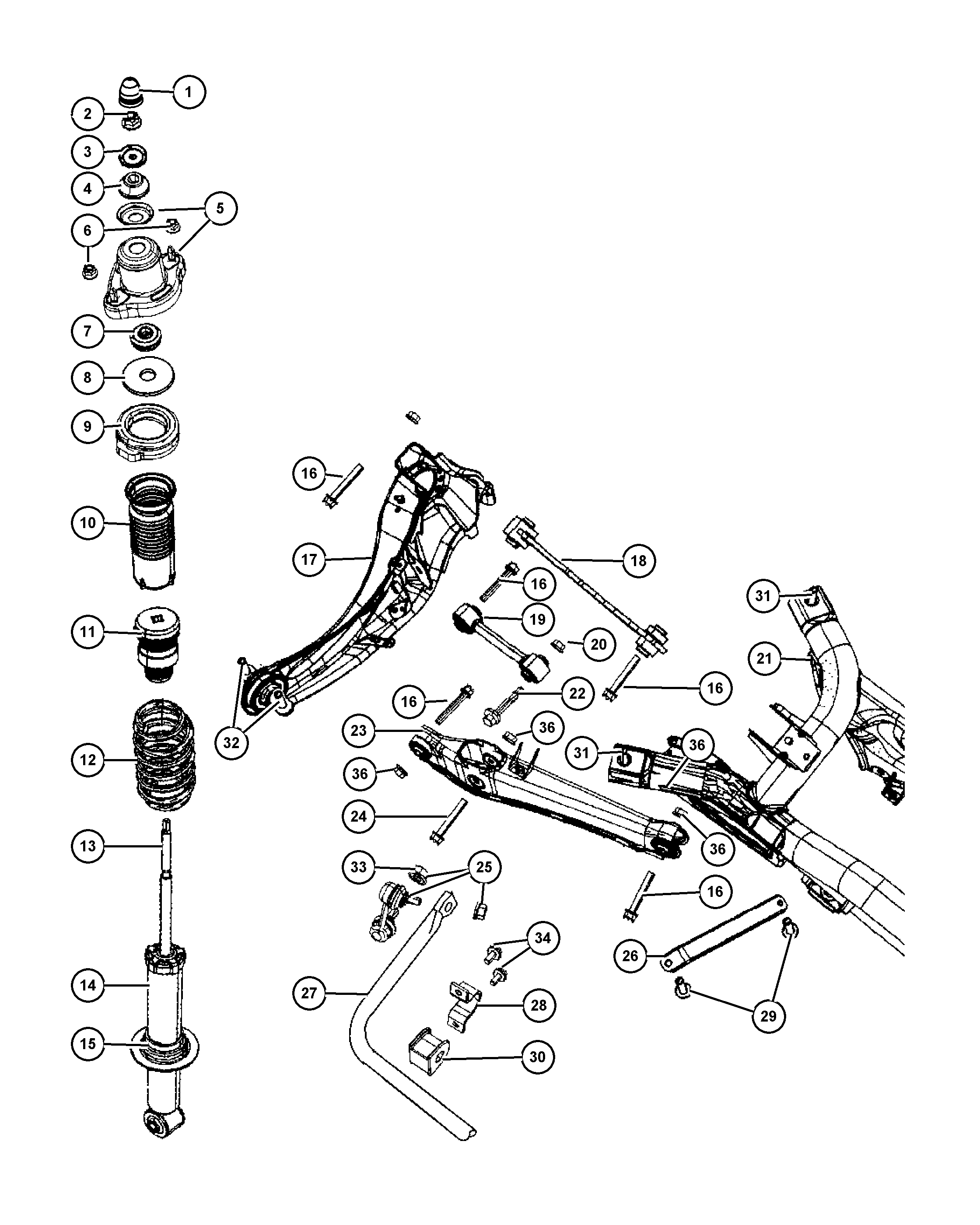 Chrysler 5105 270AA - Drog / opornik, stabilizator parts5.com