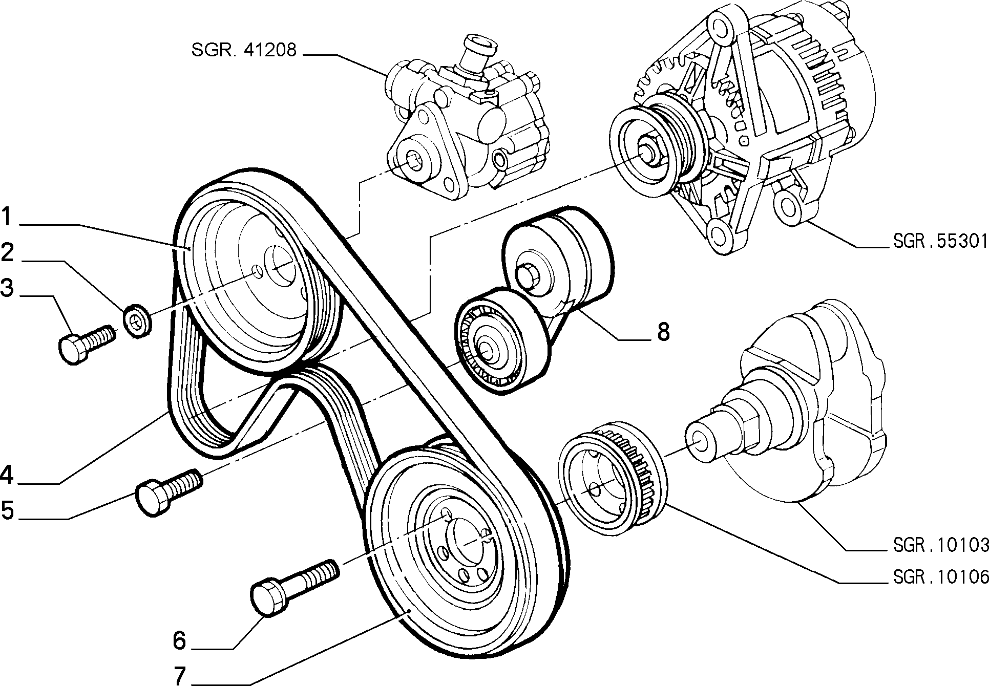 Lancia 71753677 - Hosszbordás szíj parts5.com