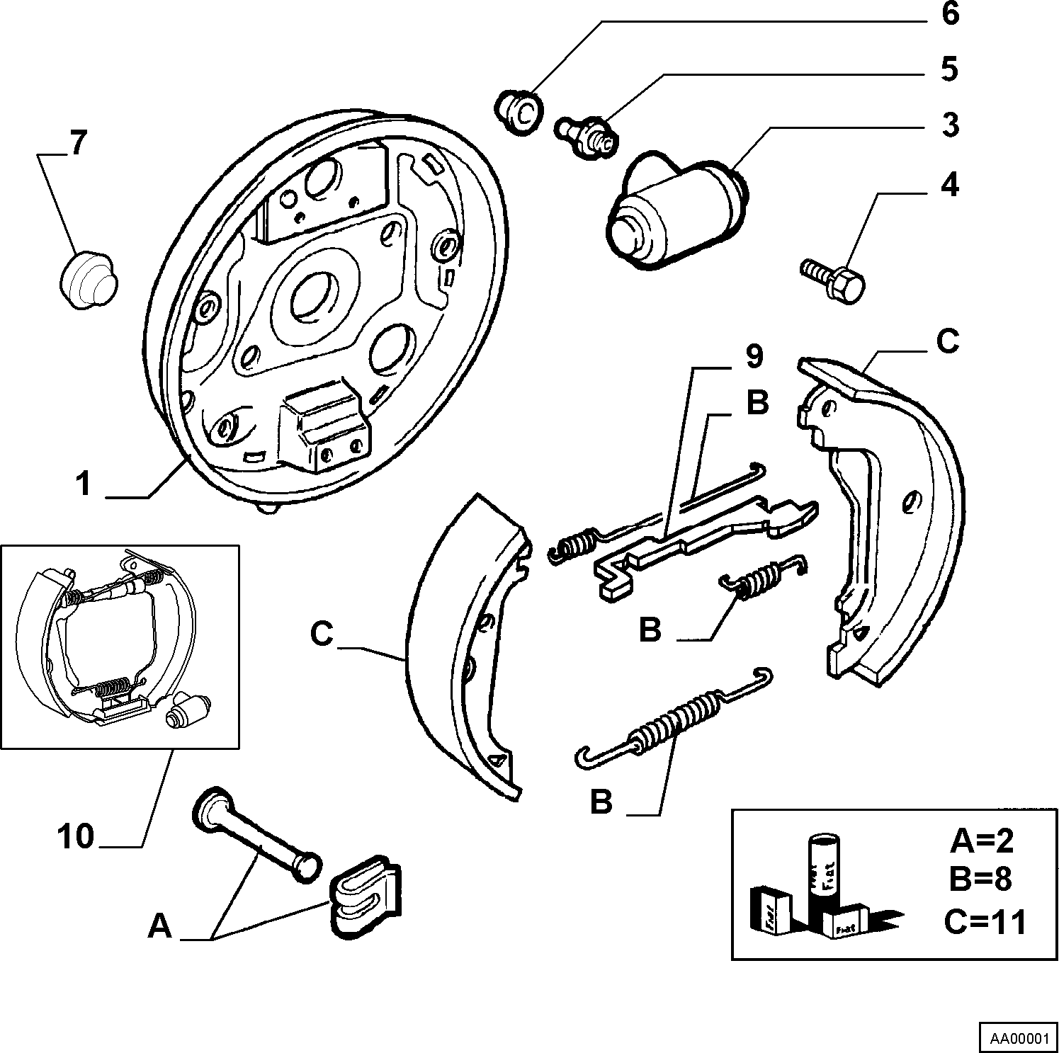 Lancia 9945976 - Set accesorii, sabot de frana parts5.com