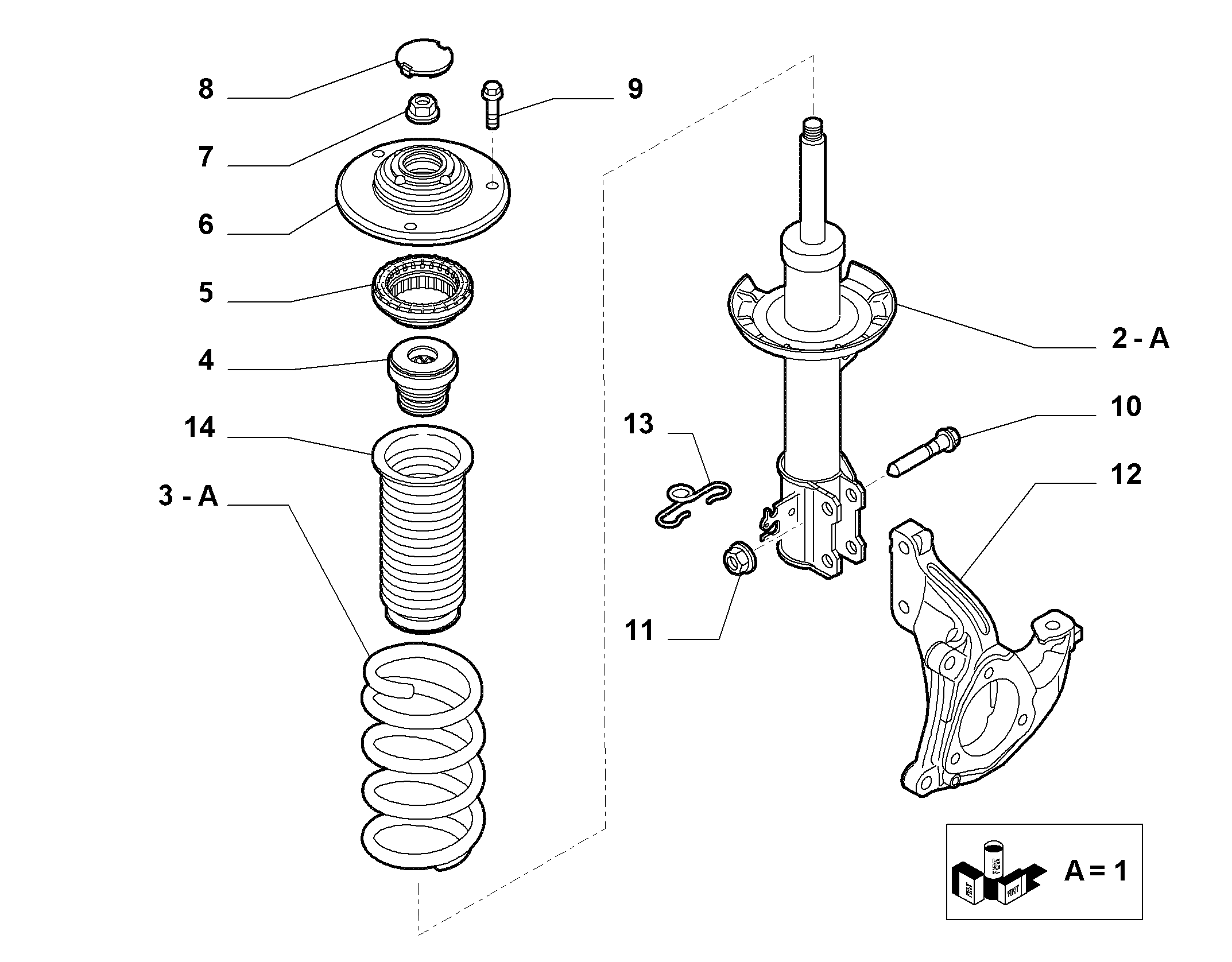 Lancia 51755689 - Rolling Bearing, suspension strut support mounting parts5.com