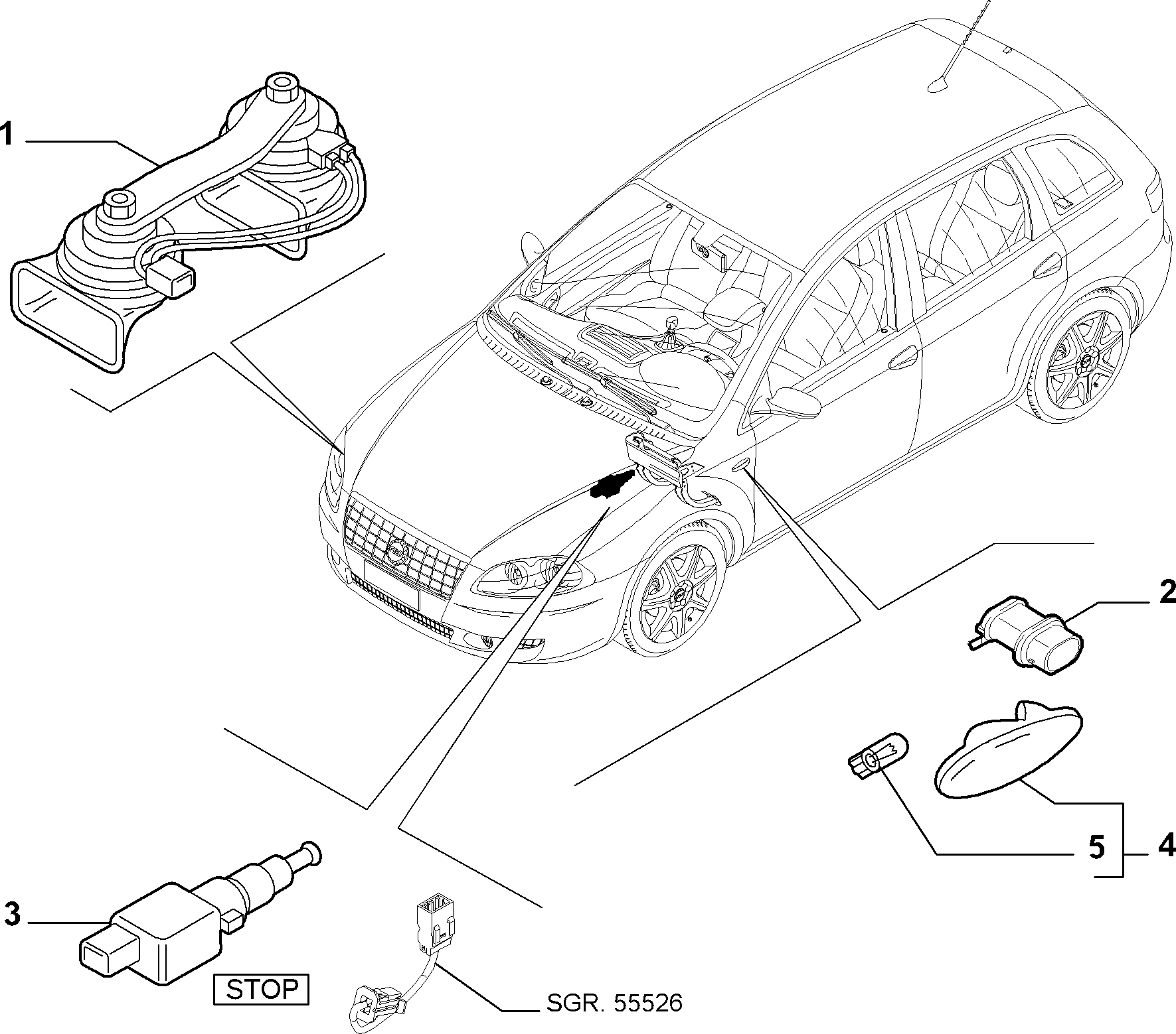 Lancia 46840510 - Выключатель фонаря сигнала торможения parts5.com