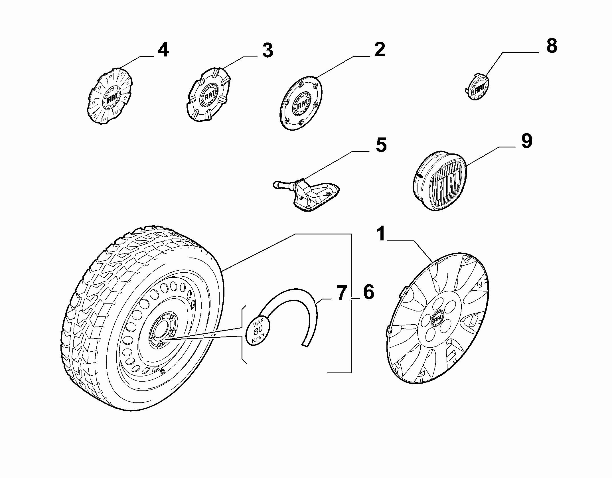 Lancia 51839114 - Senzor kolesa, Sistem za kontrolo pritiska v pnevmatikah parts5.com