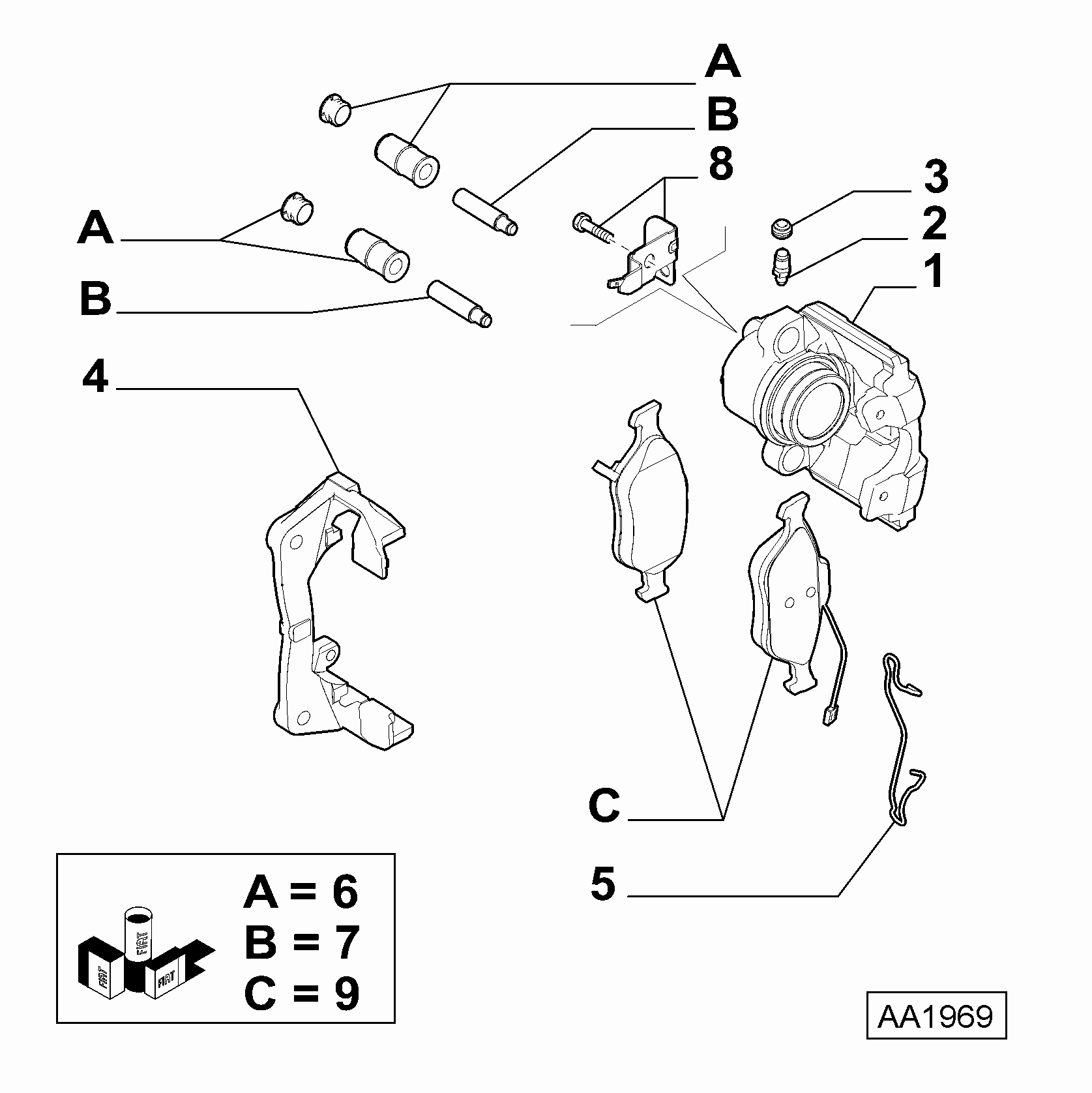 Alfarome/Fiat/Lanci 77363591 - Vodeći zavrtanj, kočione čeljusti parts5.com