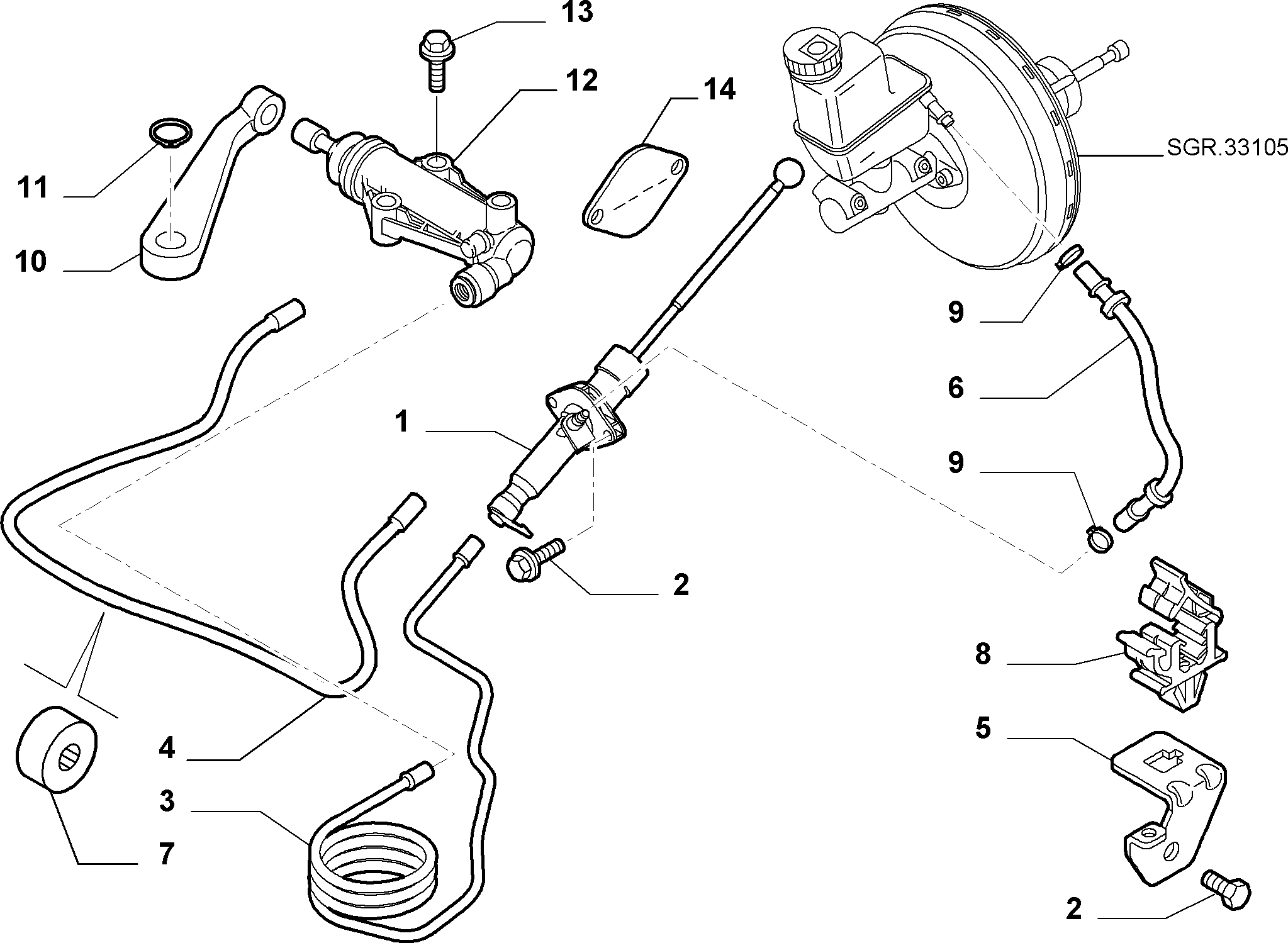 FIAT / LANCIA 55187212 - Juego de reparación, cilindro maestro del embrague parts5.com