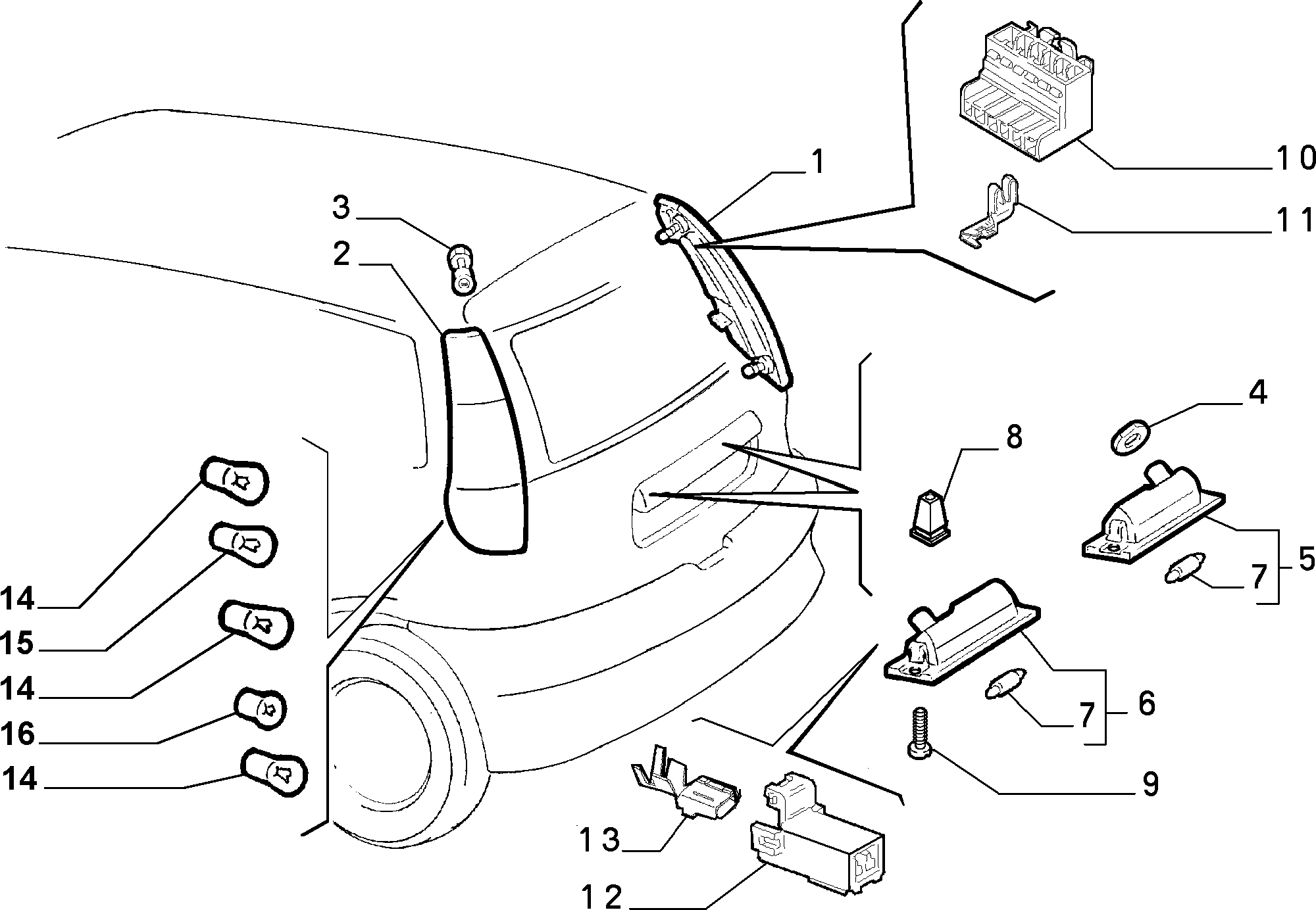 FIAT 14148190 - Žárovka, brzdové svělo parts5.com