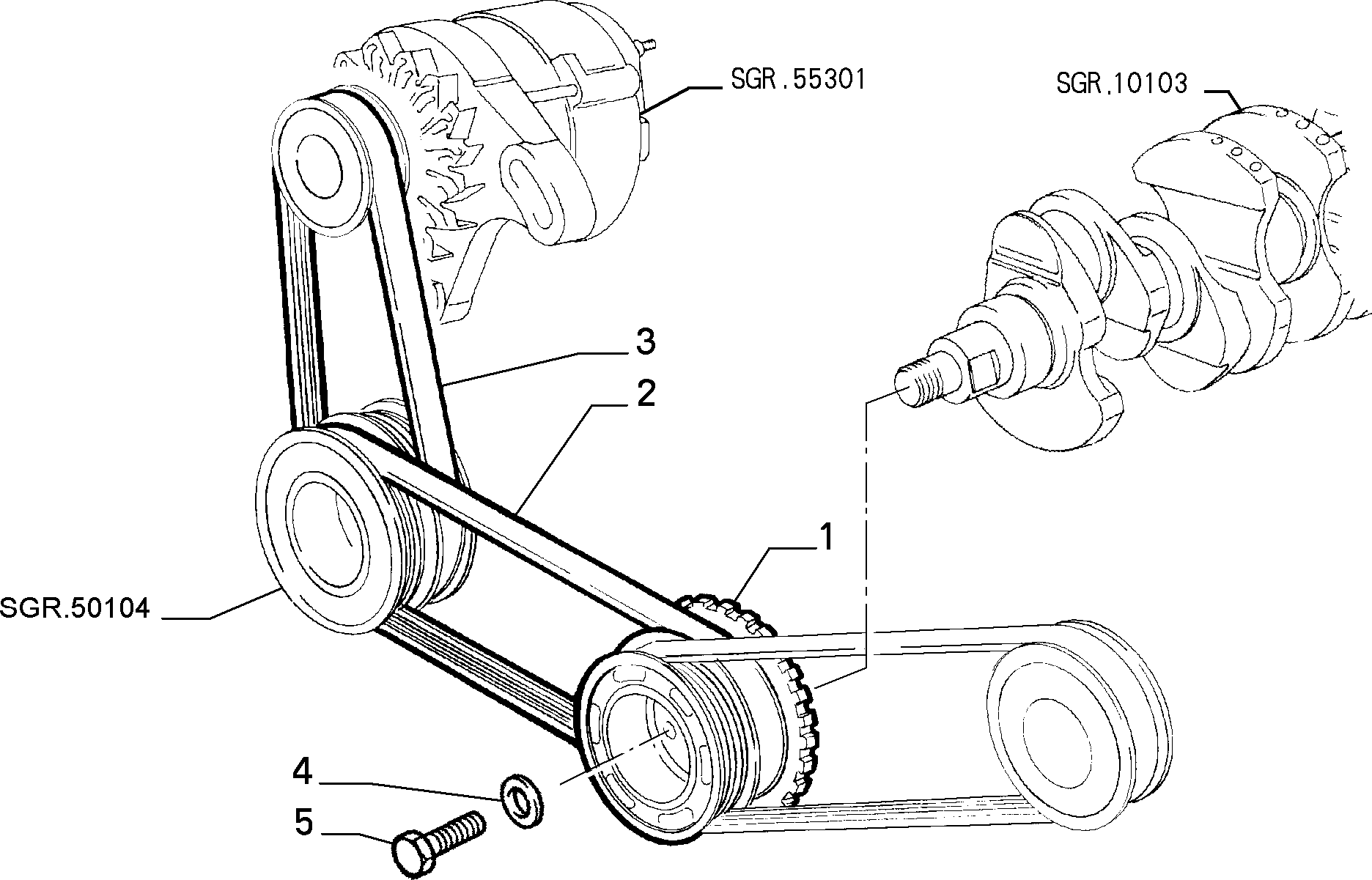 Lancia 46517850 - Courroie trapézoïdale à nervures parts5.com