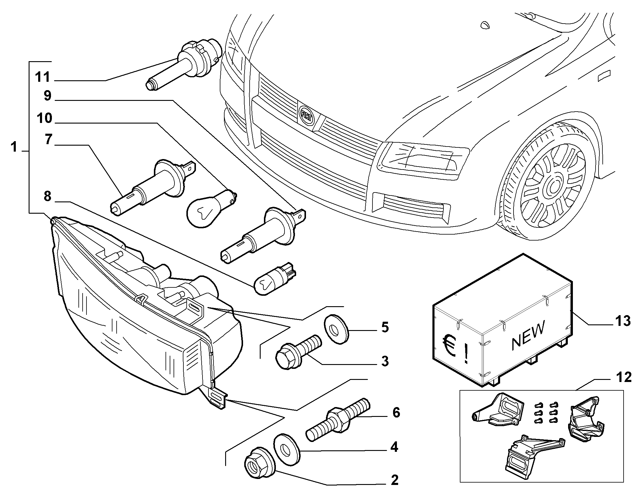 Lancia 14 145 020 - Lámpara, faro antiniebla parts5.com