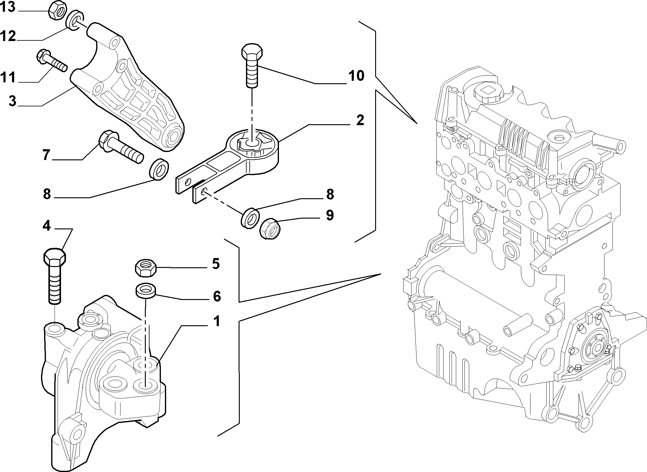 FIAT 51732386 - Окачване, двигател parts5.com