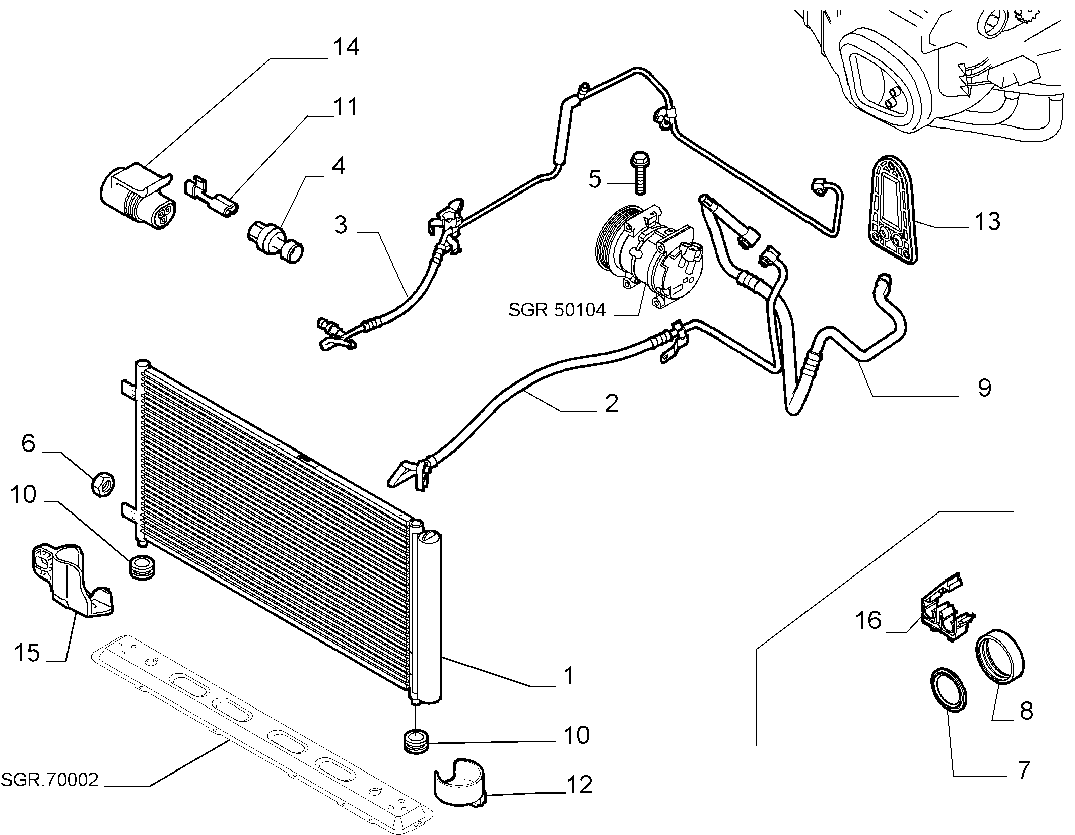 Lancia 51826520 - Condensador, aire acondicionado parts5.com