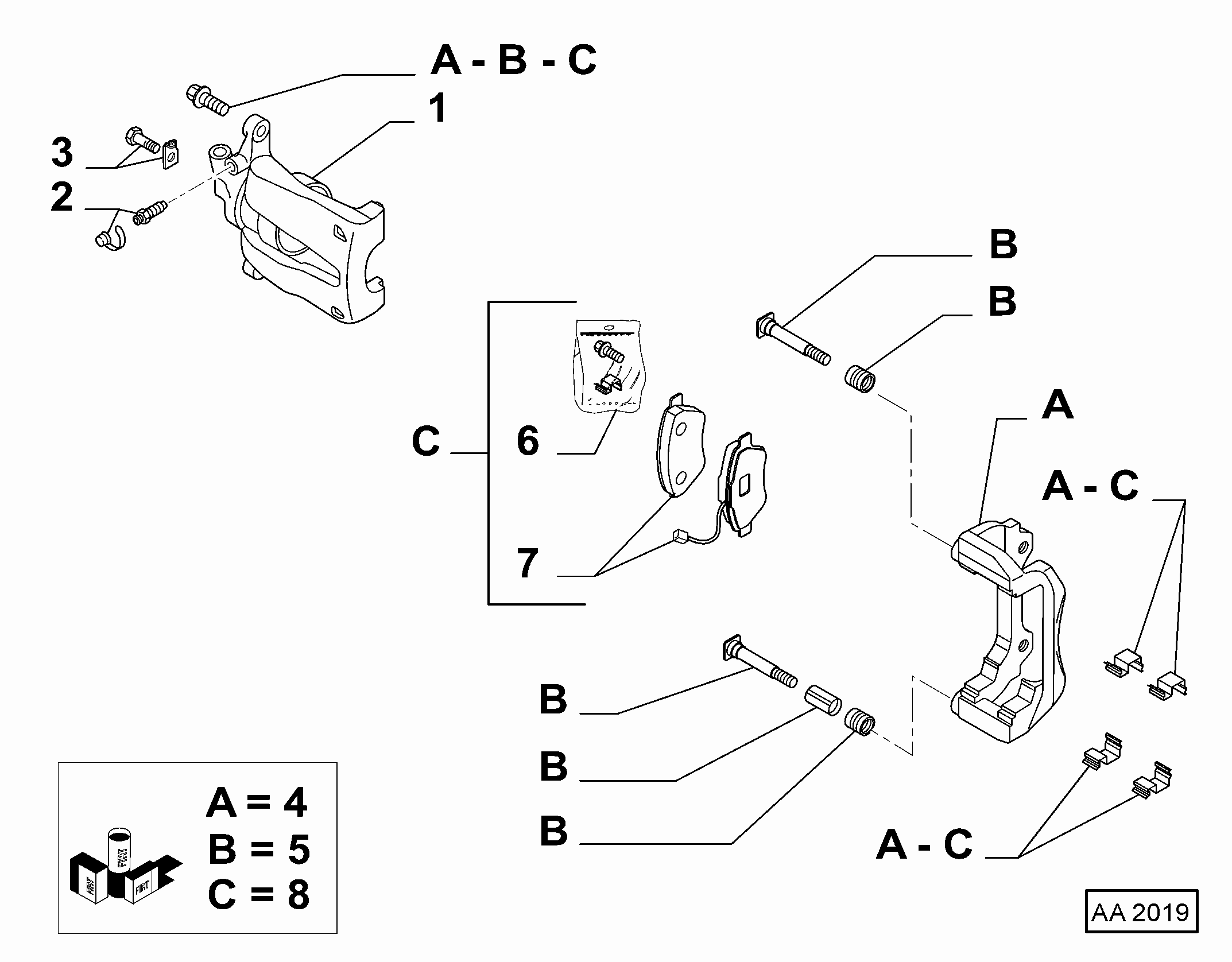 FIAT 77364589 - Set placute frana,frana disc parts5.com