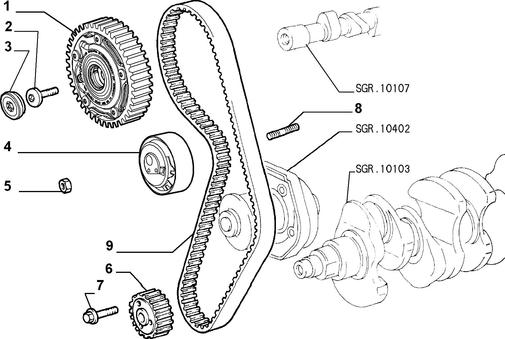 FIAT 55181201 - Feszítő, fogasszíj parts5.com