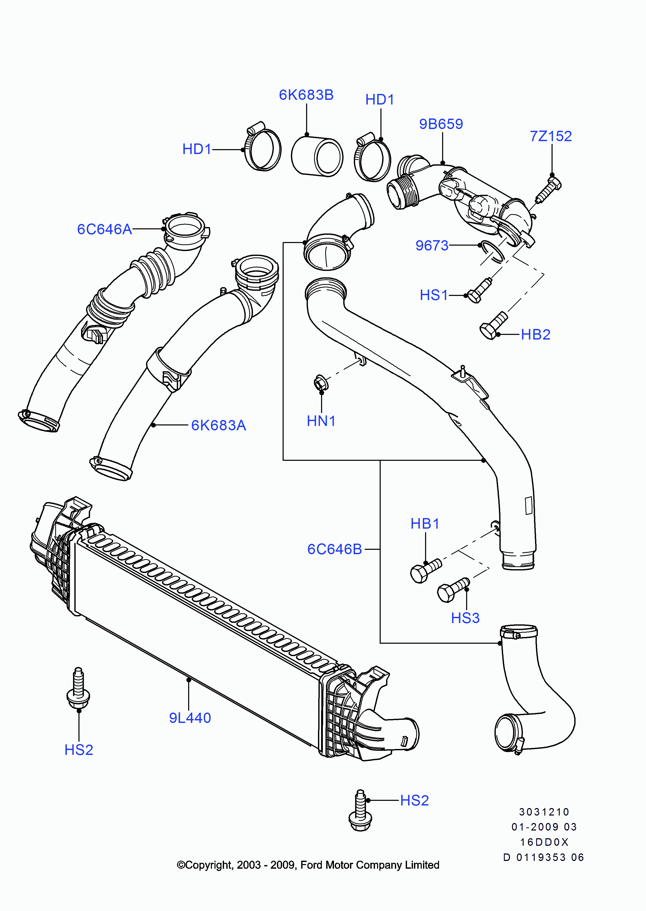 FORD 1 465 156 - Трубка, нагнетание воздуха parts5.com