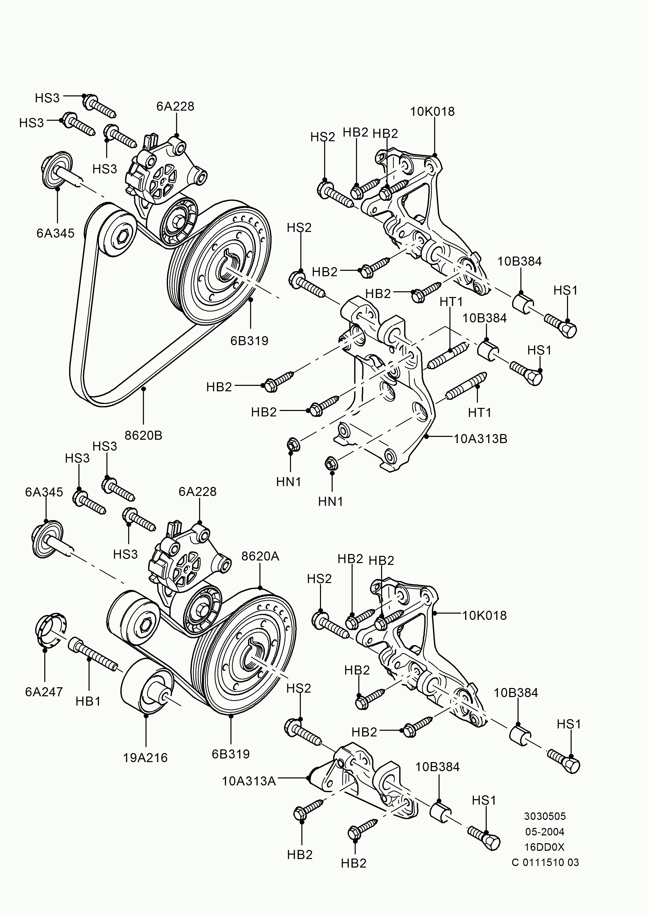 FORD 1690293 - Riemenspanner, Keilrippenriemen parts5.com