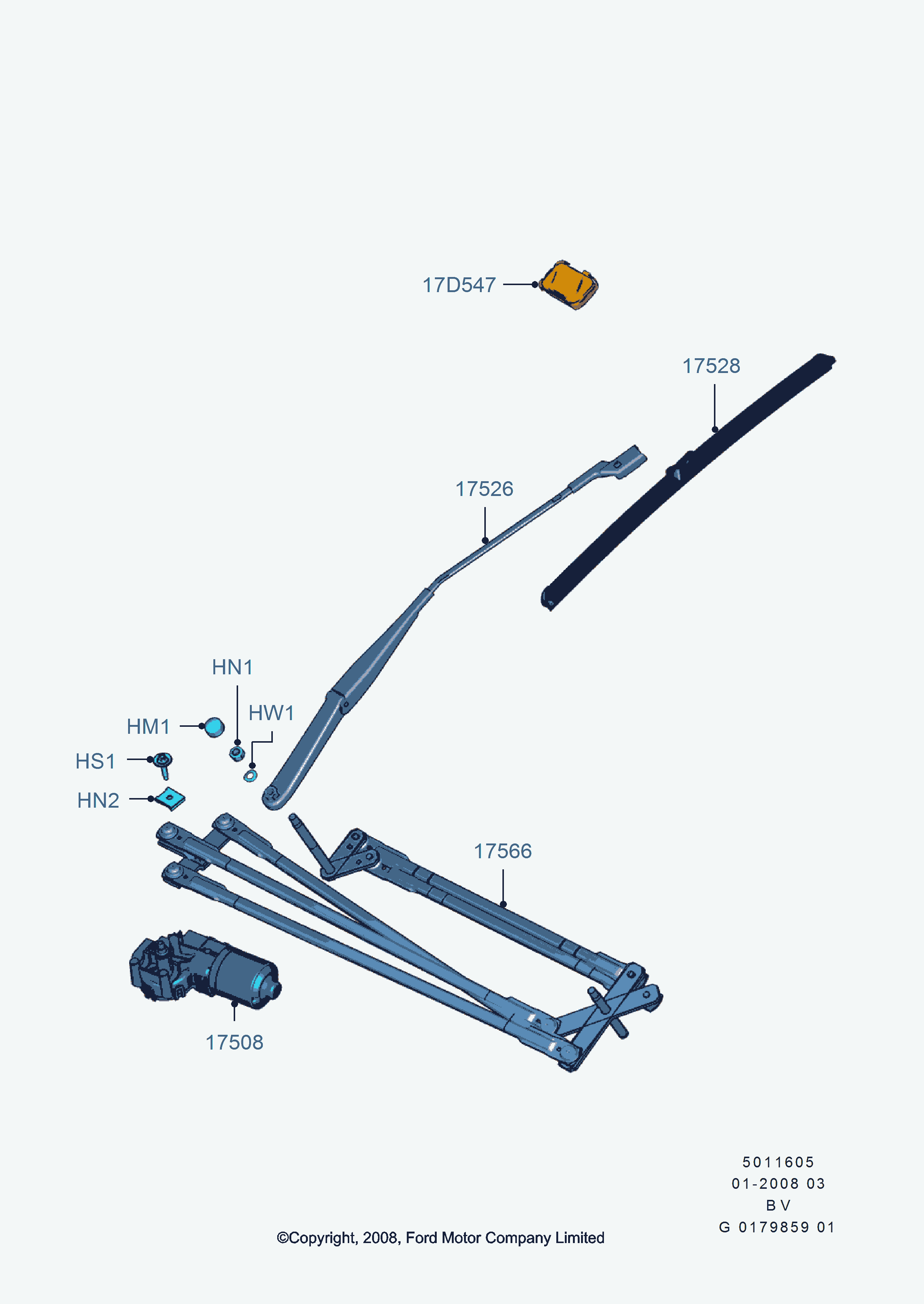 FORD 1 537 086 - Metlica brisača parts5.com