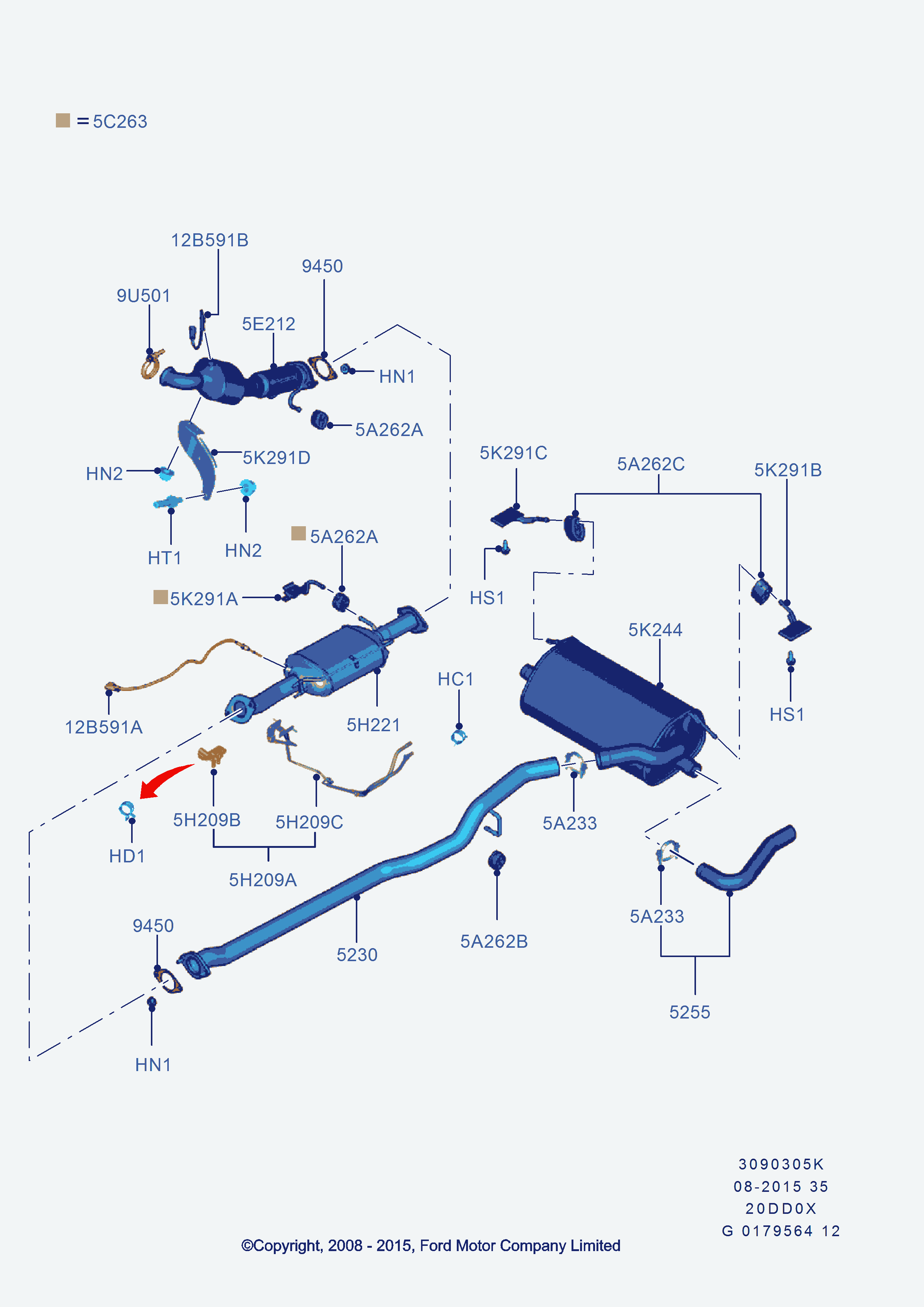 FORD 1415606 - Senzor, presiune gaze evacuare parts5.com