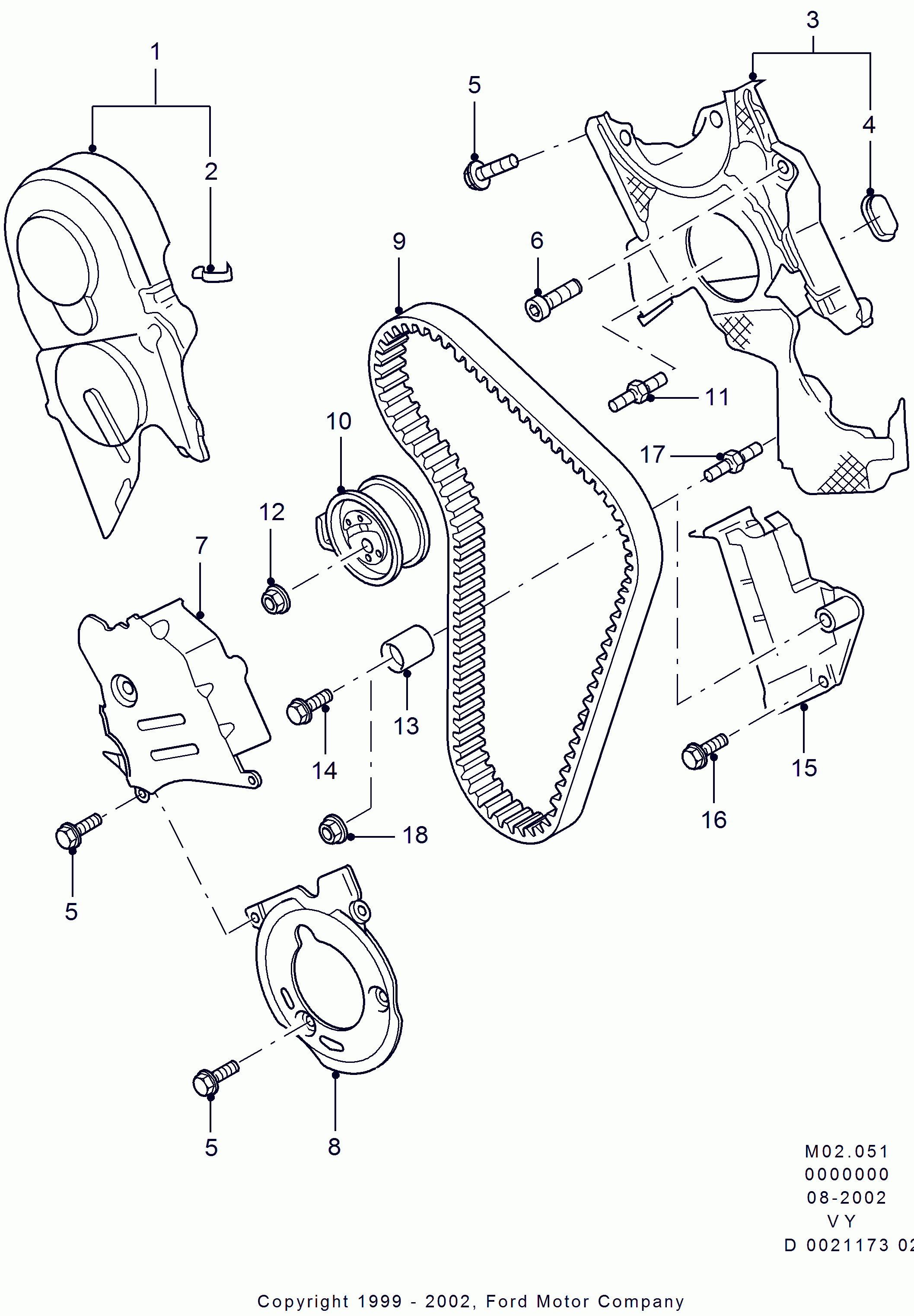 FORD 1 250 636 - Зубчатый ремень ГРМ parts5.com