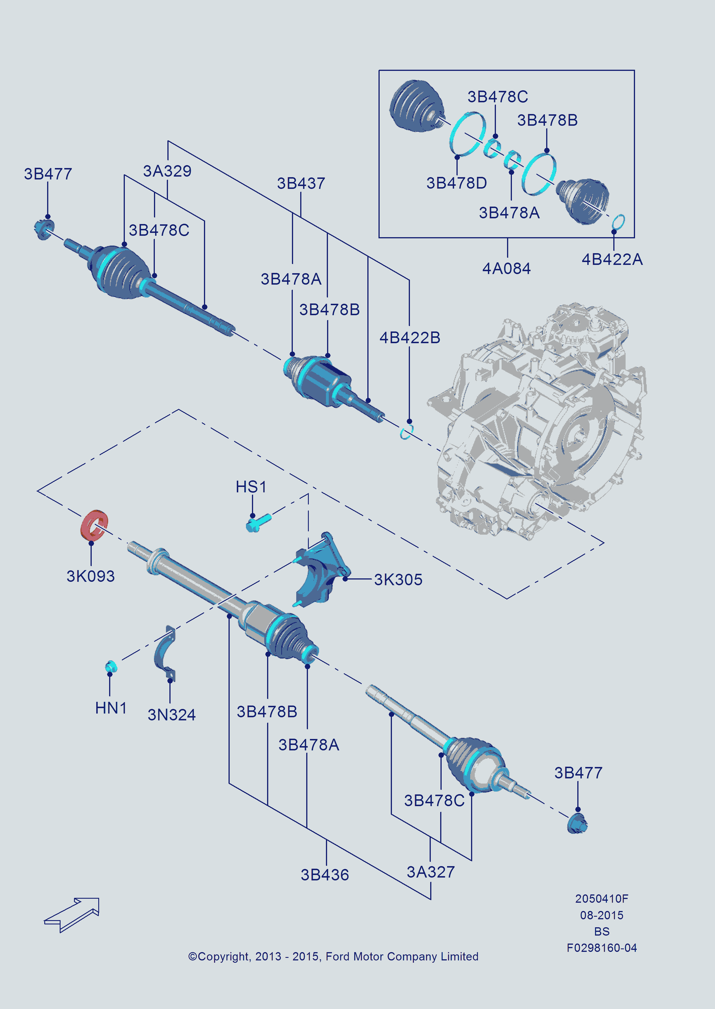 FORD 1805434 - Guardabarros interior parts5.com