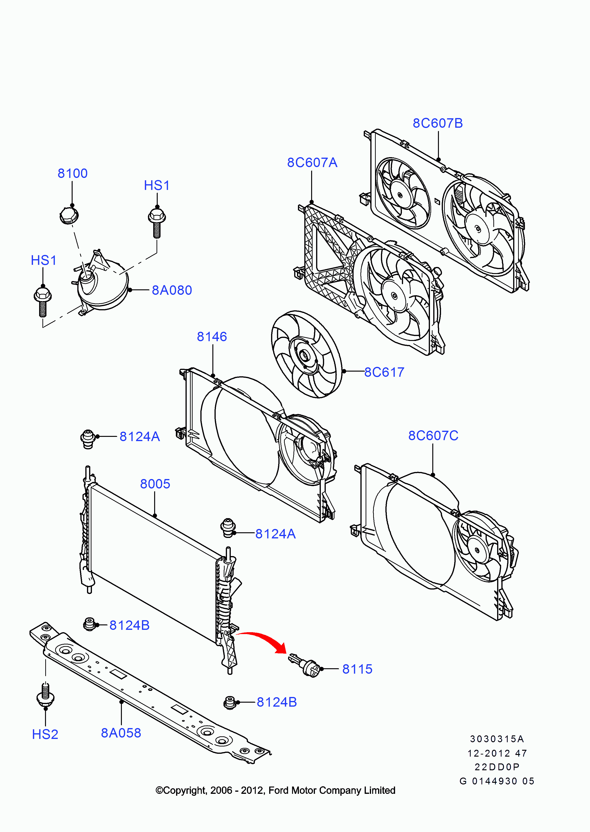 FORD 1301104 - Buson,vas expansiune parts5.com