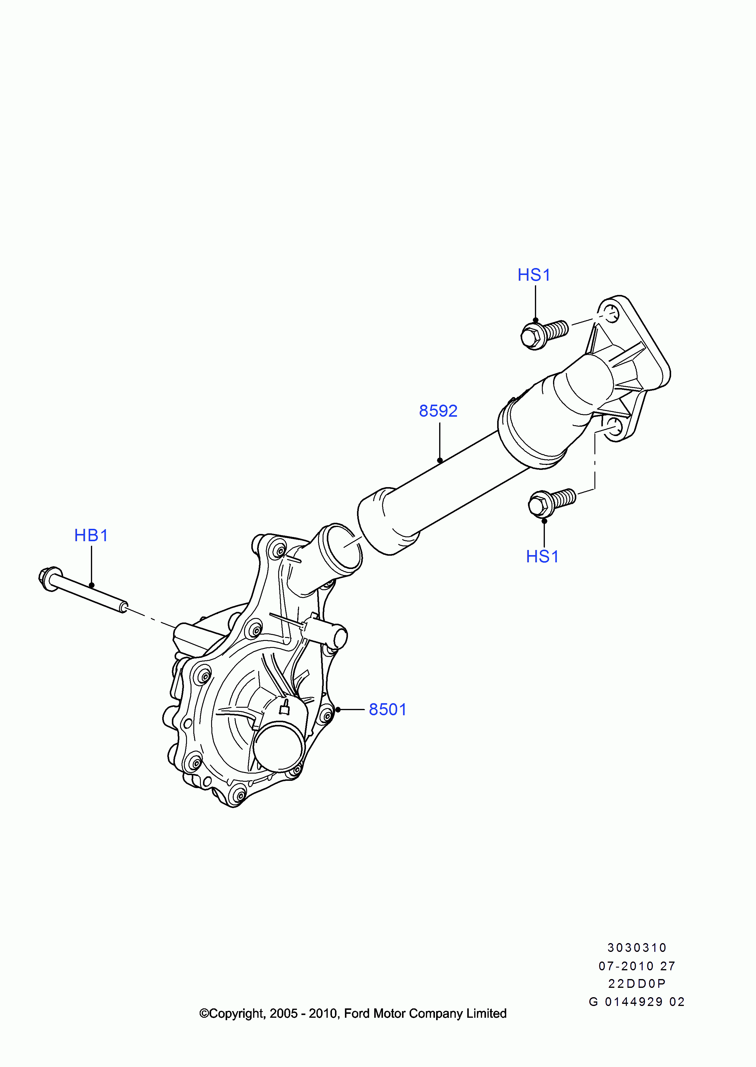 FORD 1 381 796 - Водна помпа parts5.com