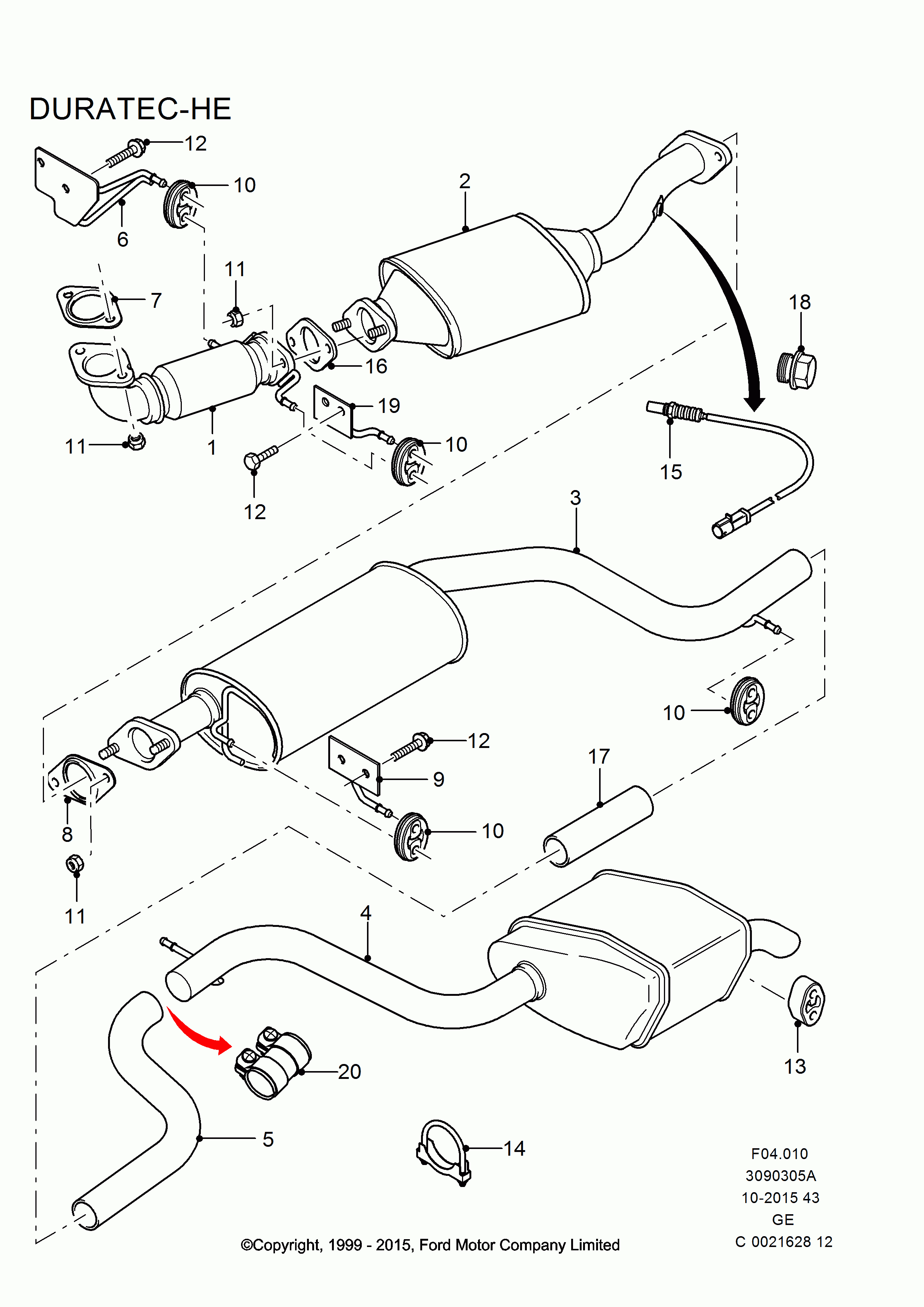 FORD 1 147 420 - Sonda lambda parts5.com