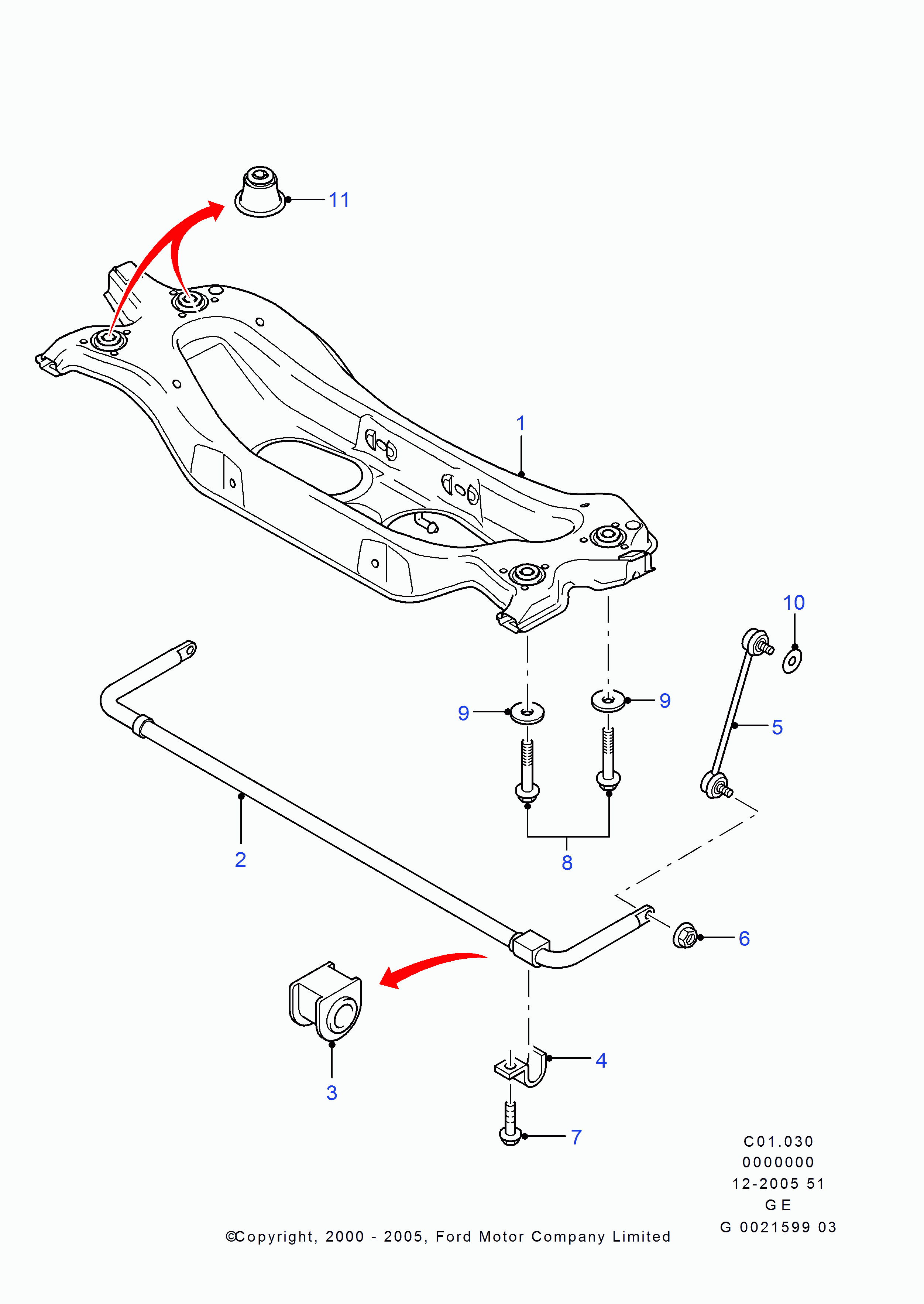 FORD (CHANGAN) 1127648 - Brat / bieleta suspensie, stabilizator parts5.com