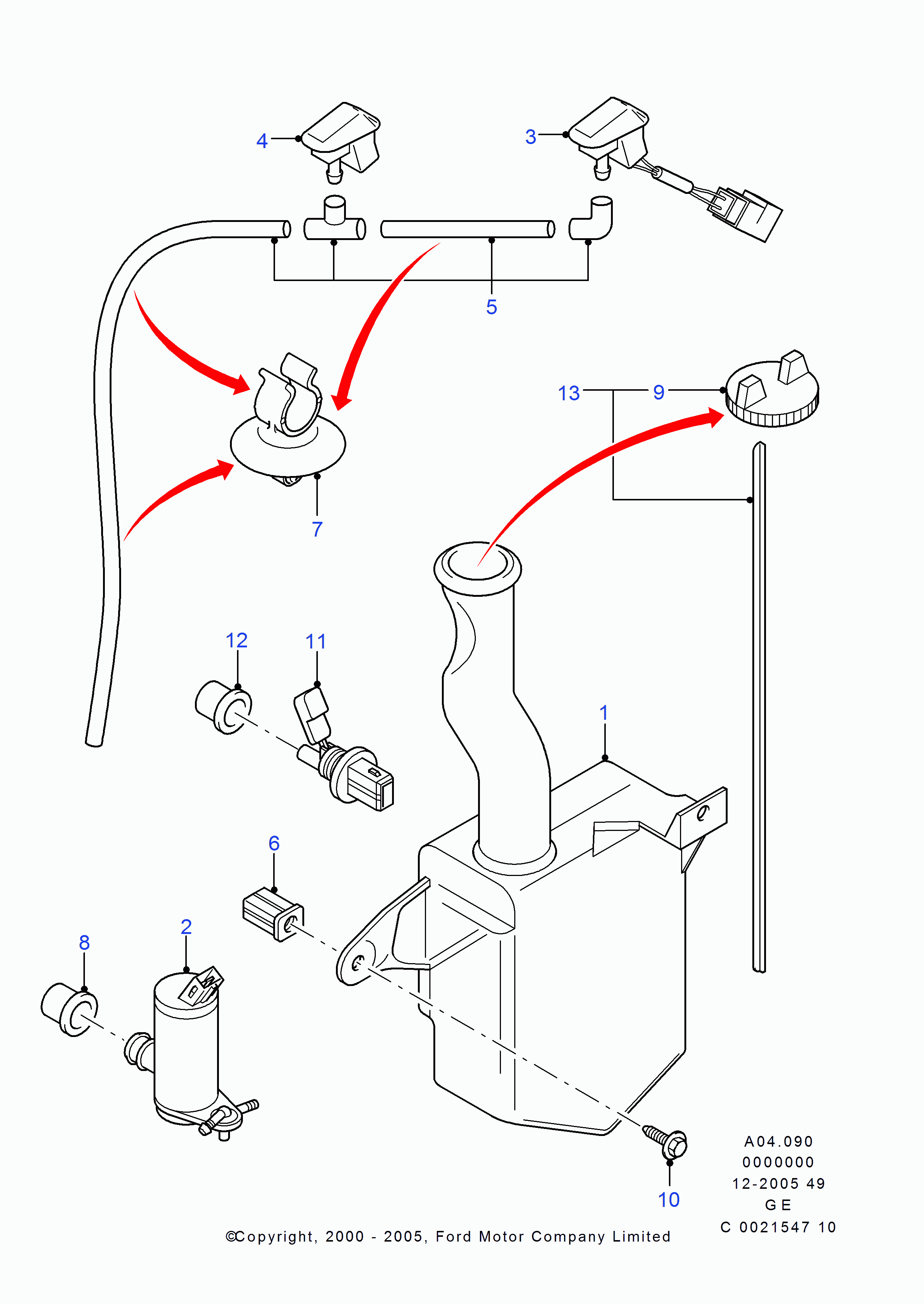 FORD 1208288 - Tobera de agua regadora, lavado de parabrisas parts5.com