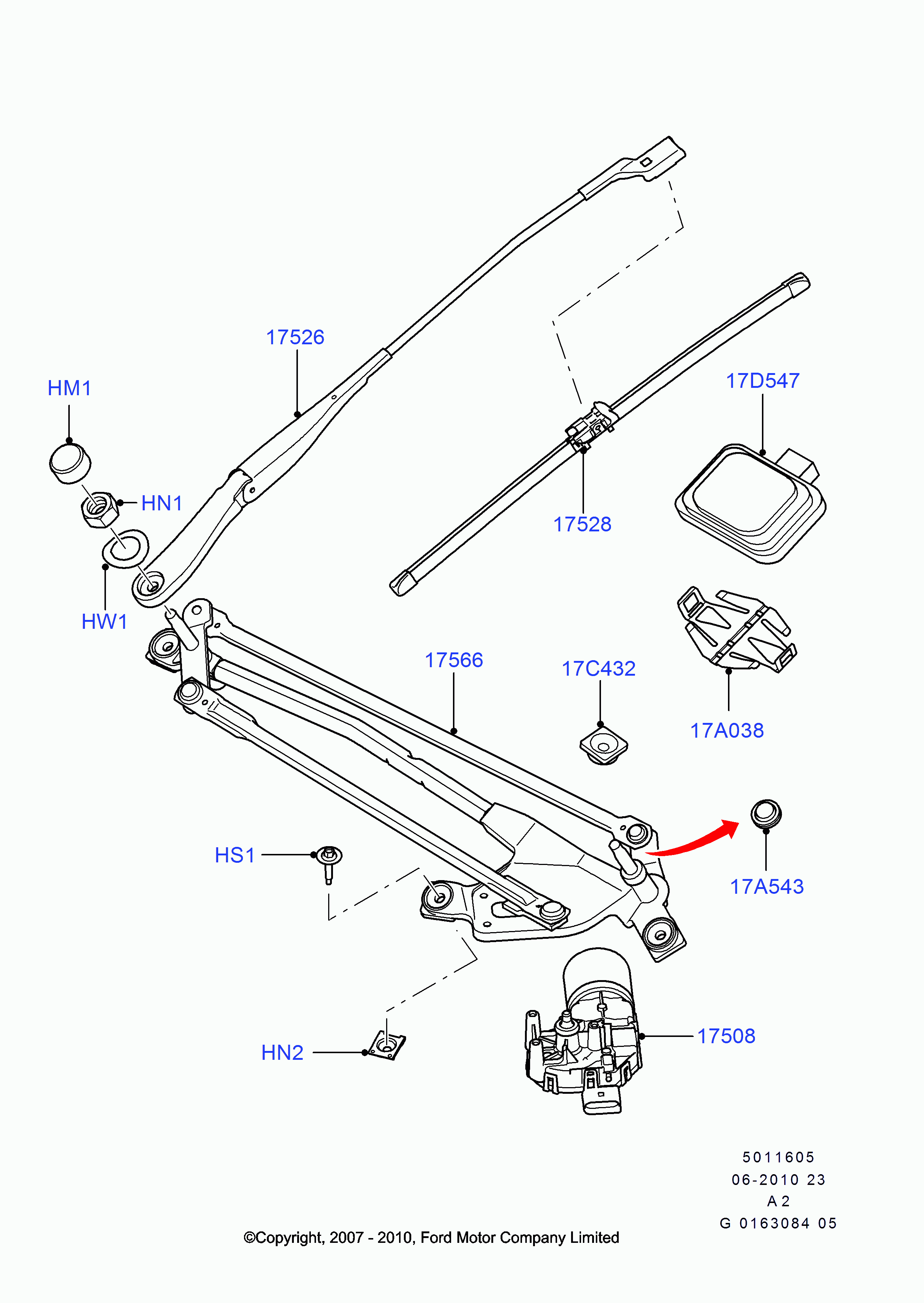 FORD 1537084 - Μάκτρο καθαριστήρα parts5.com