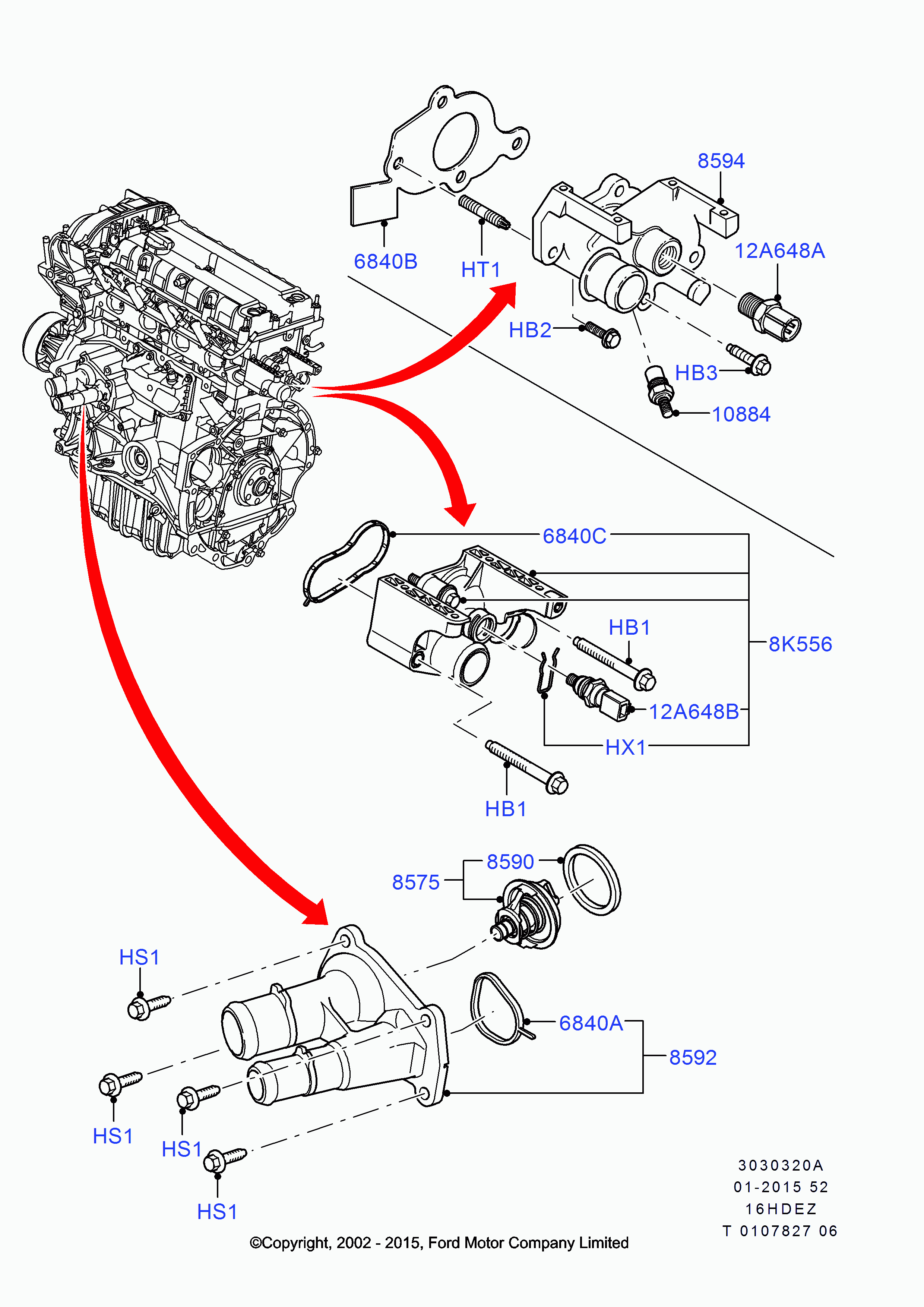 FORD 1 484 876 - Soğutucu akışkan sıcaklık sensörü parts5.com