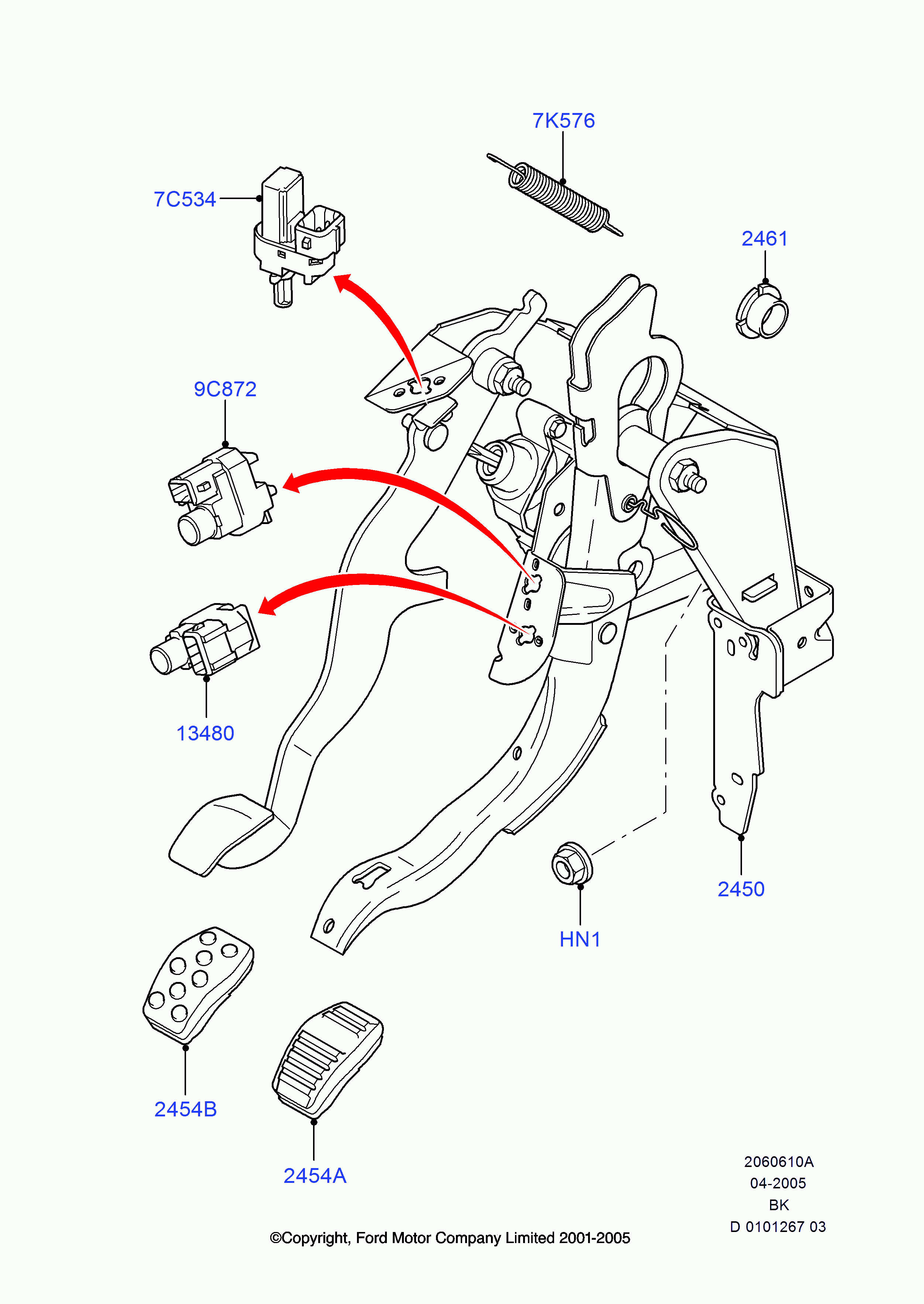 FORD USA 4 832 217 - Prekidač za stop-svetlo parts5.com