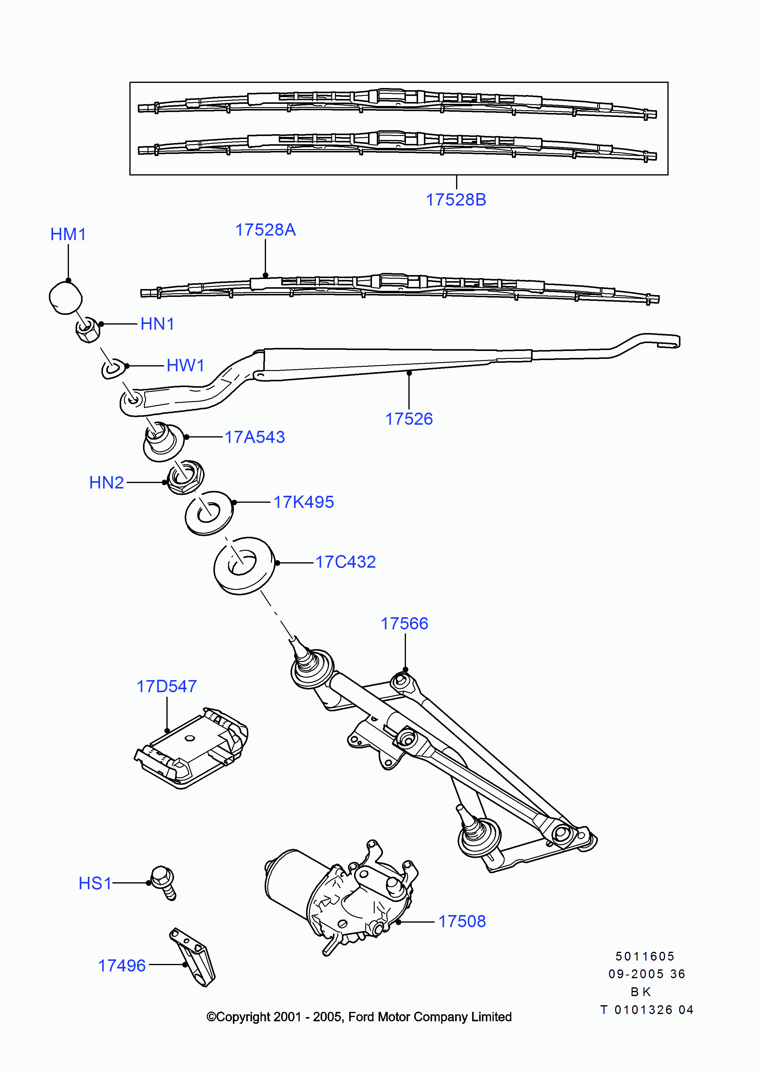 FORD 1712818 - Μάκτρο καθαριστήρα parts5.com