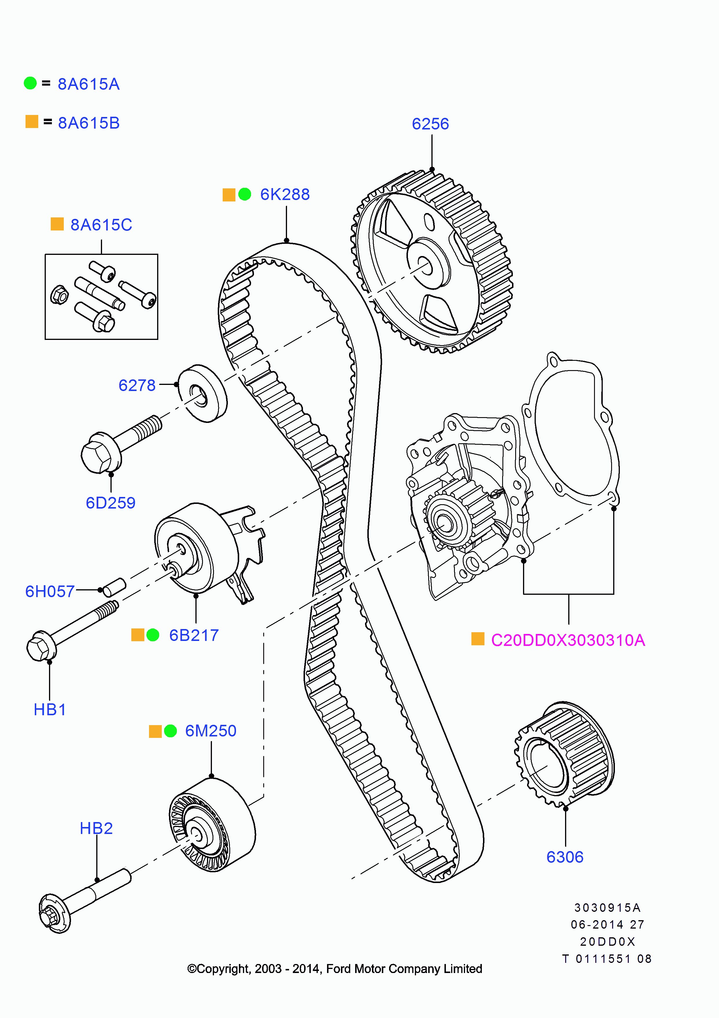 FORD 1 231 976 - Ангренажен ремък parts5.com