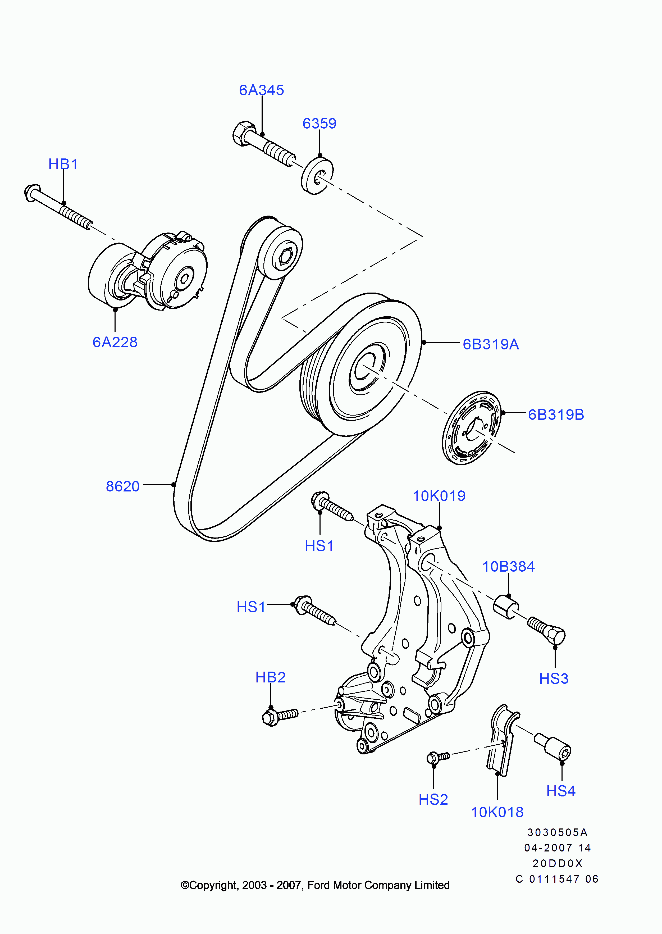 FORD 1381643 - Curea transmisie cu caneluri parts5.com