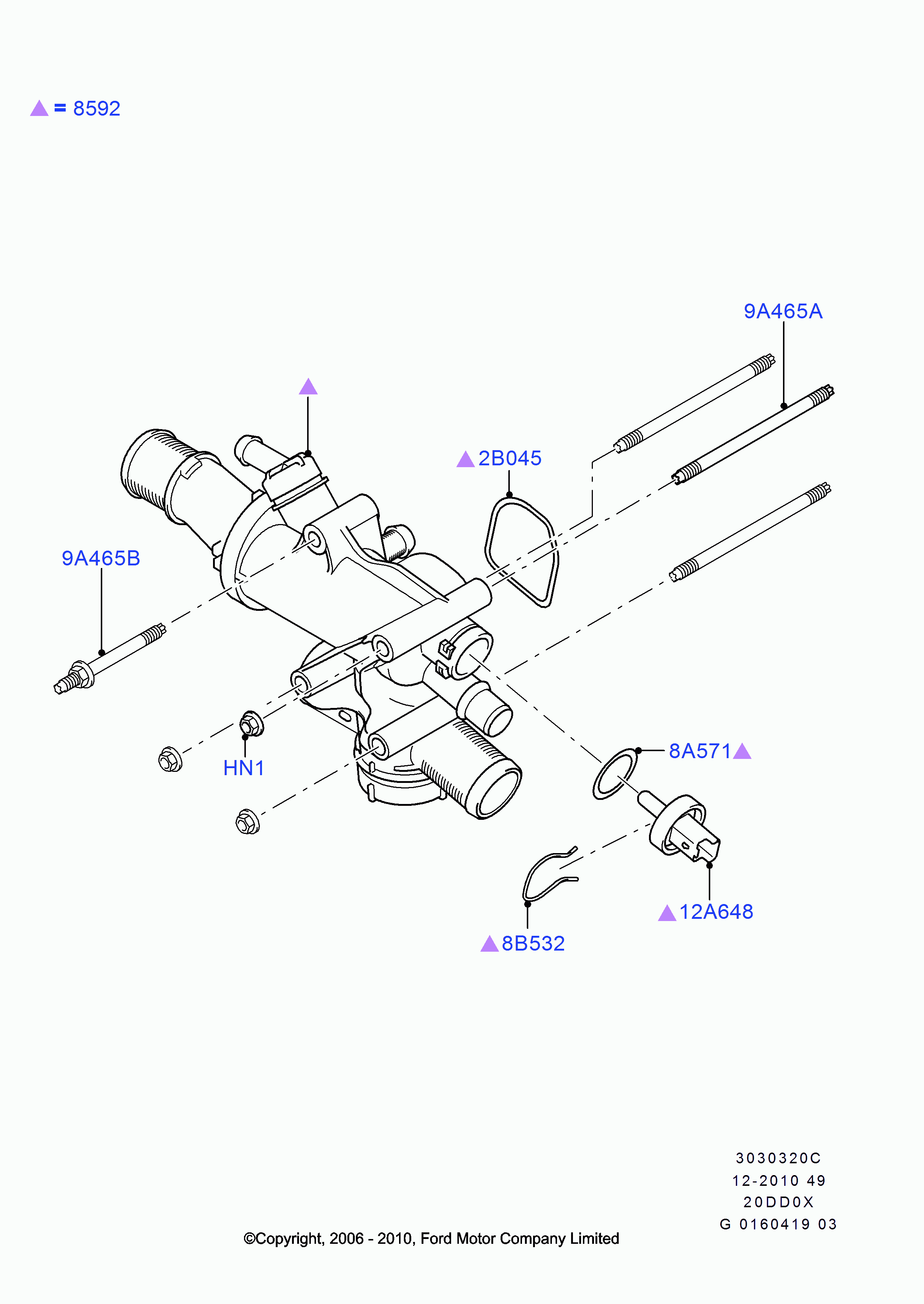 FORD 1 373 385 - Thermostat, coolant parts5.com