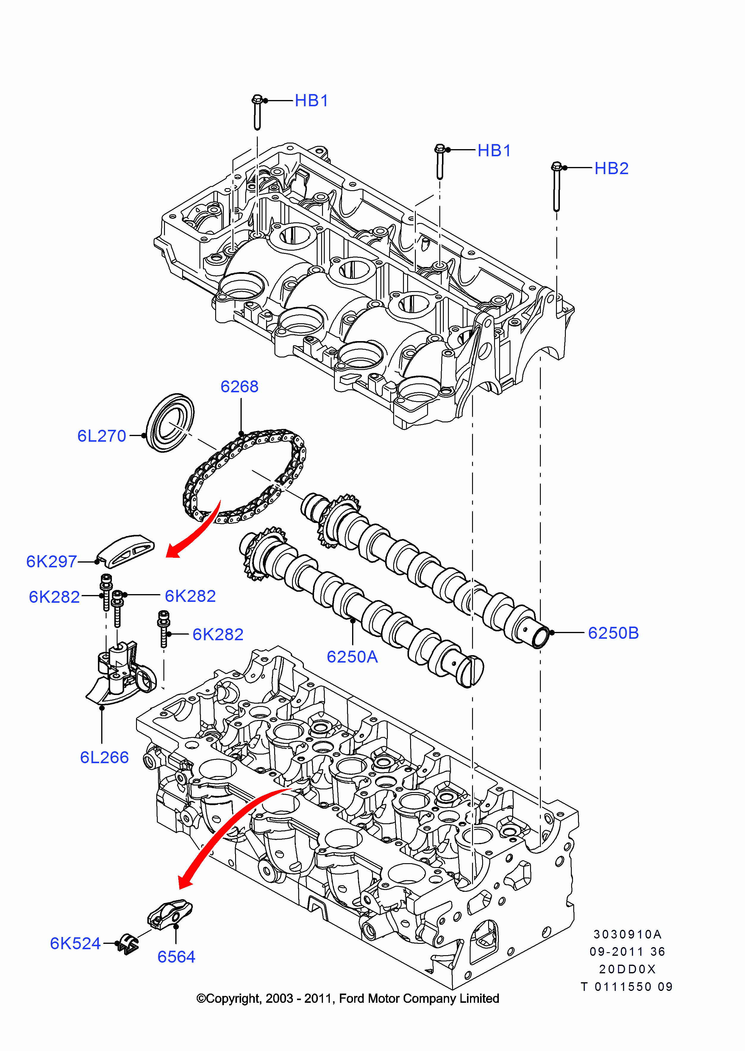 FORD 1 231 977 - Kılavuz ray, kumanda zinciri parts5.com